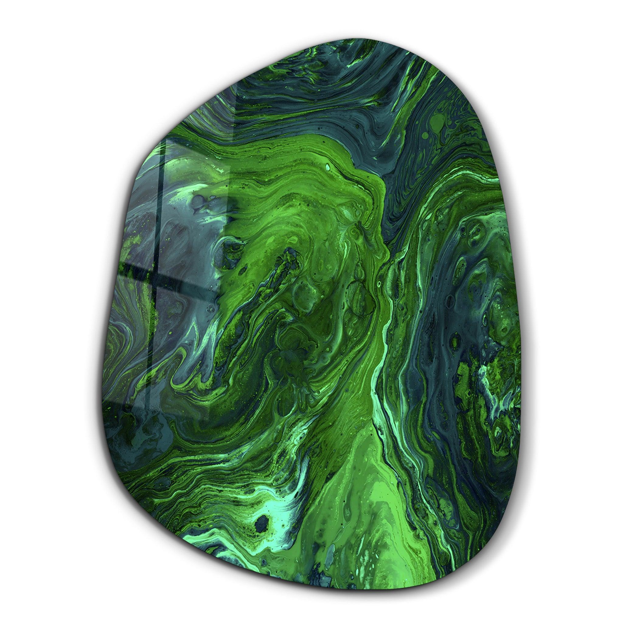 Verdant Swirl | Glass Wall Art