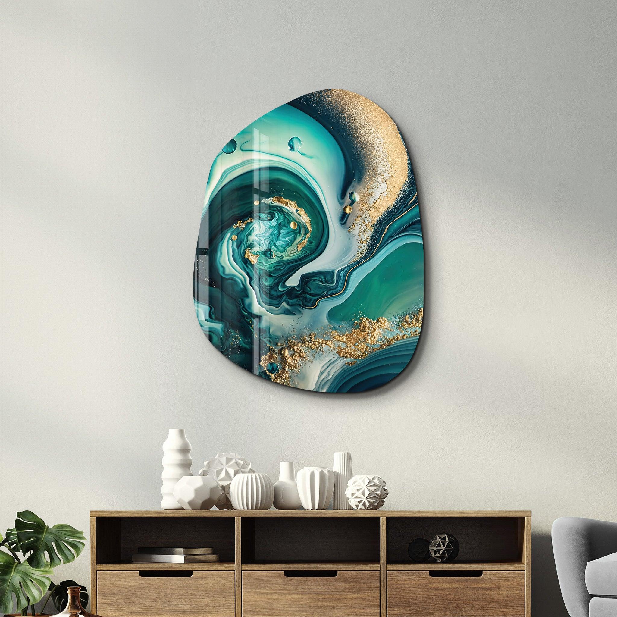 Ocean Swirl | Glass Wall Art