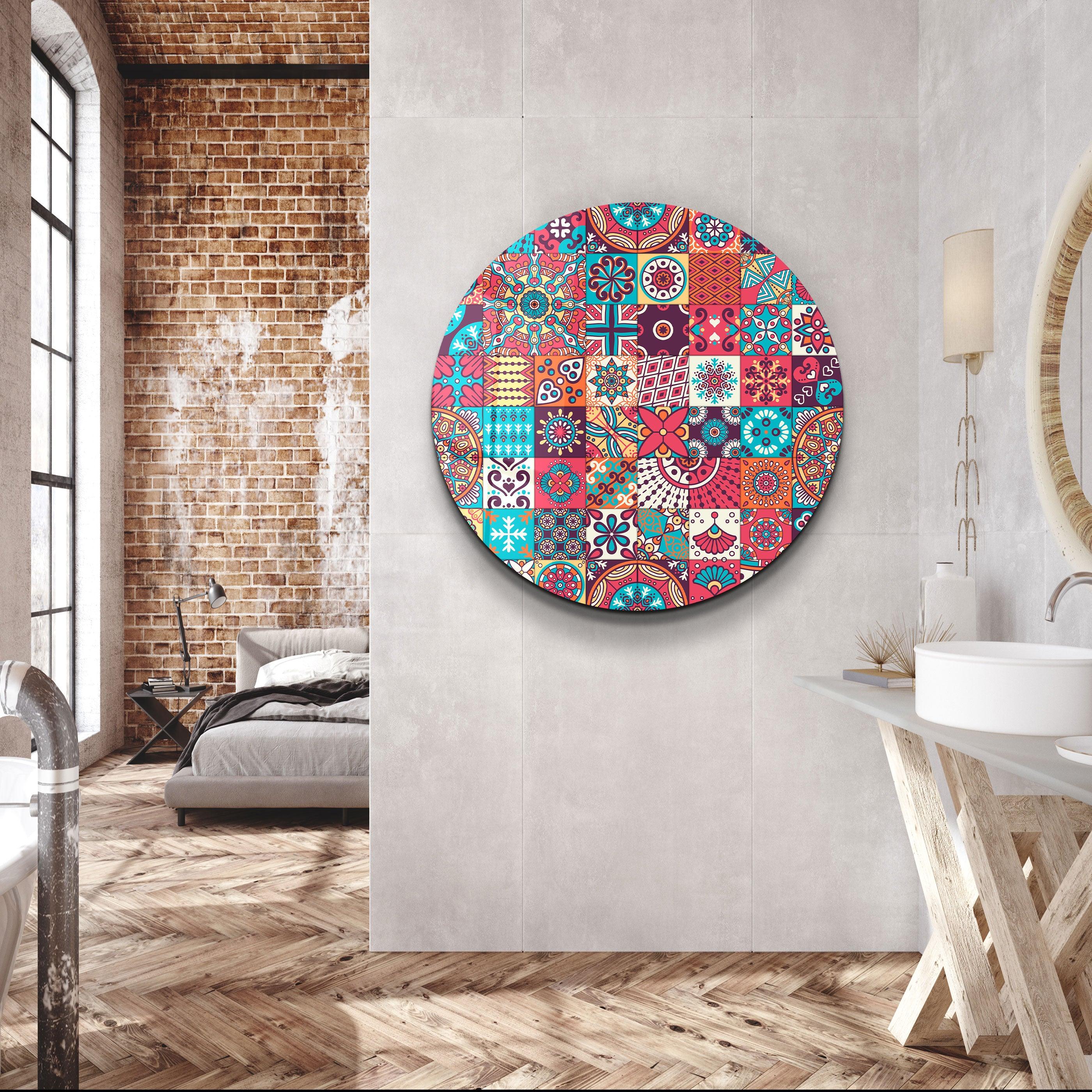 Patchwork Harmony | Glass Wall Art