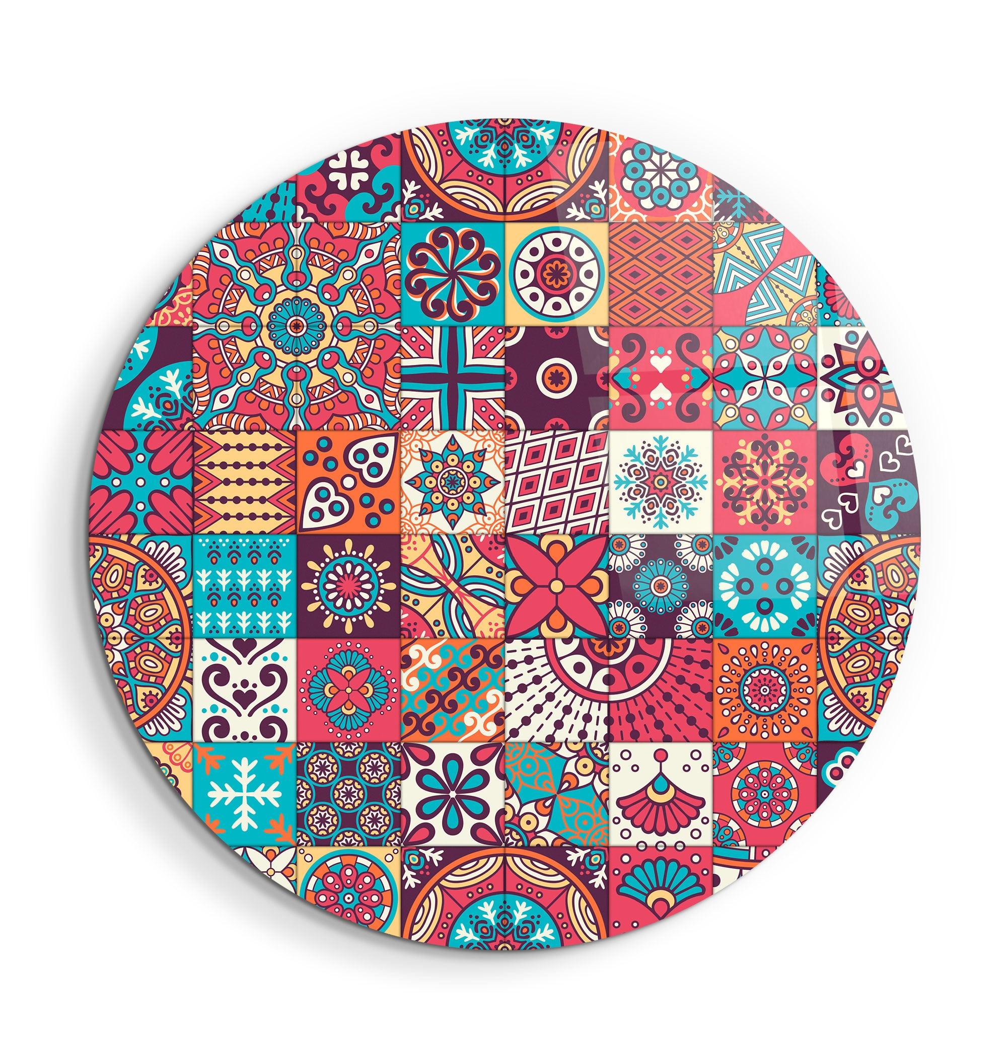 Patchwork Harmony | Glass Wall Art