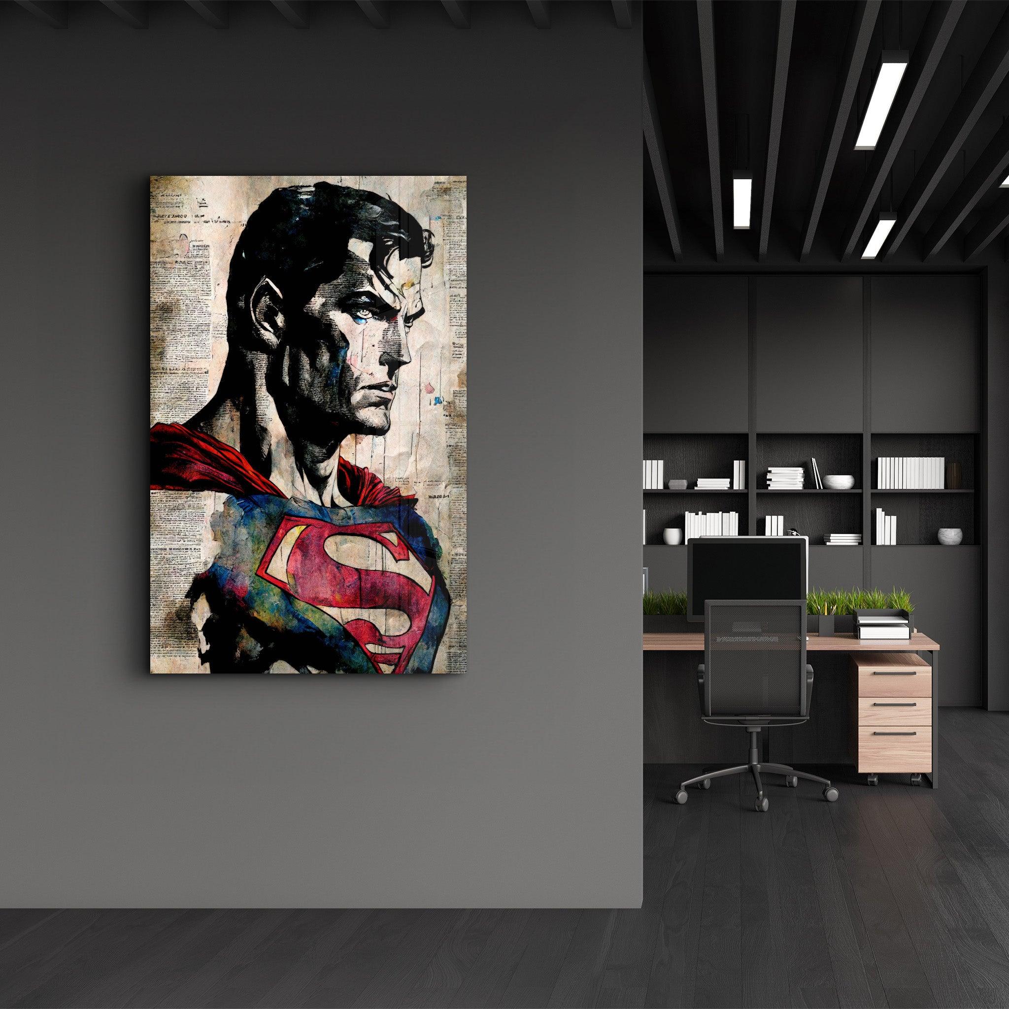 Superman Noir | Glass Wall Art