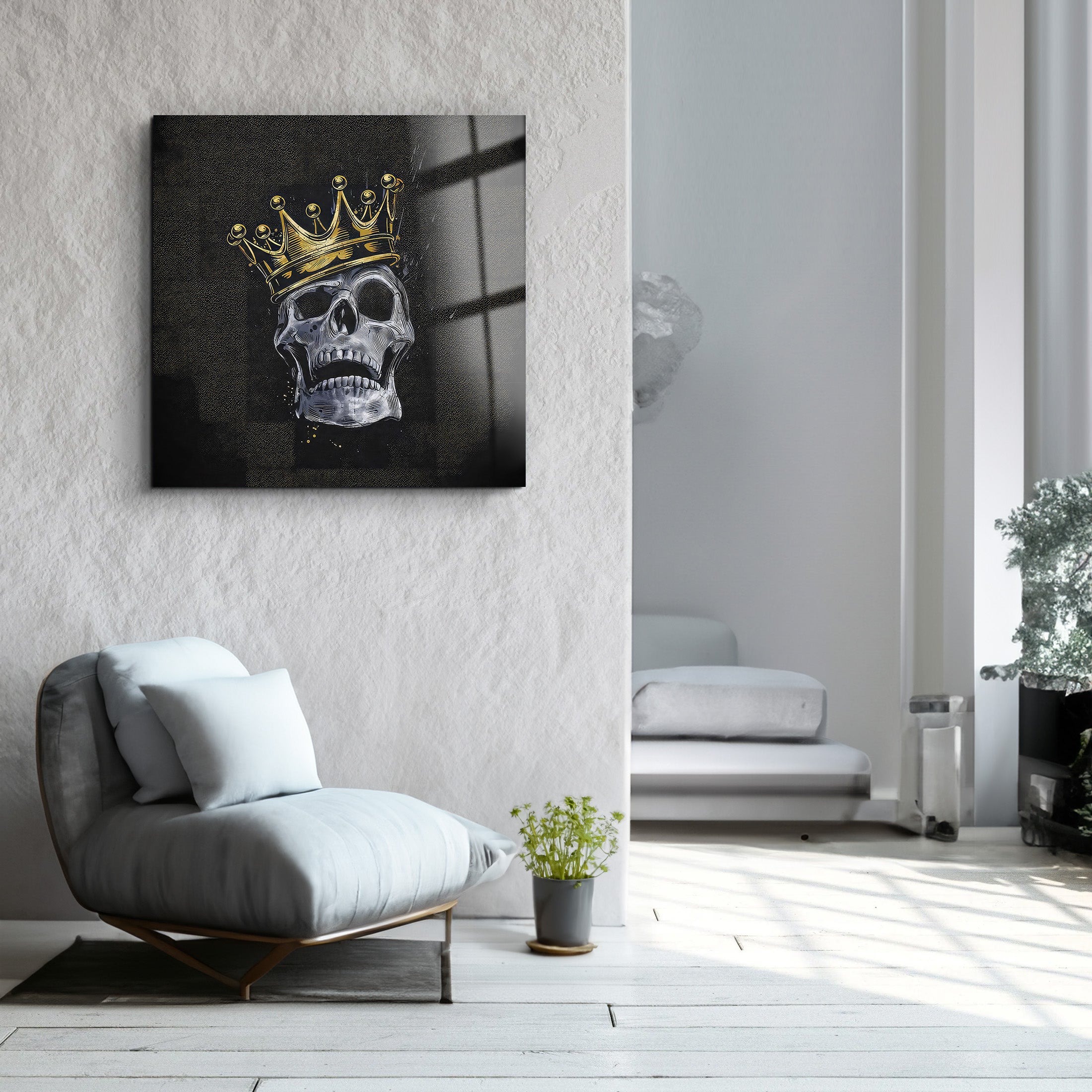 King Skull | Glass Wall Art