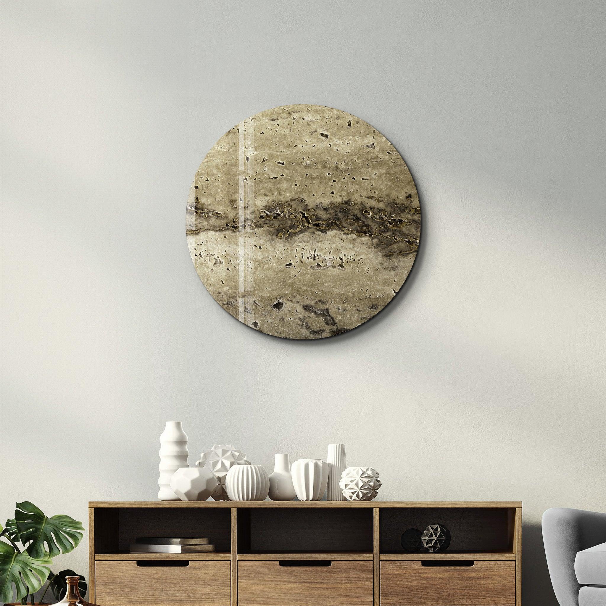 Earthy Stone Texture | Glass Wall Art