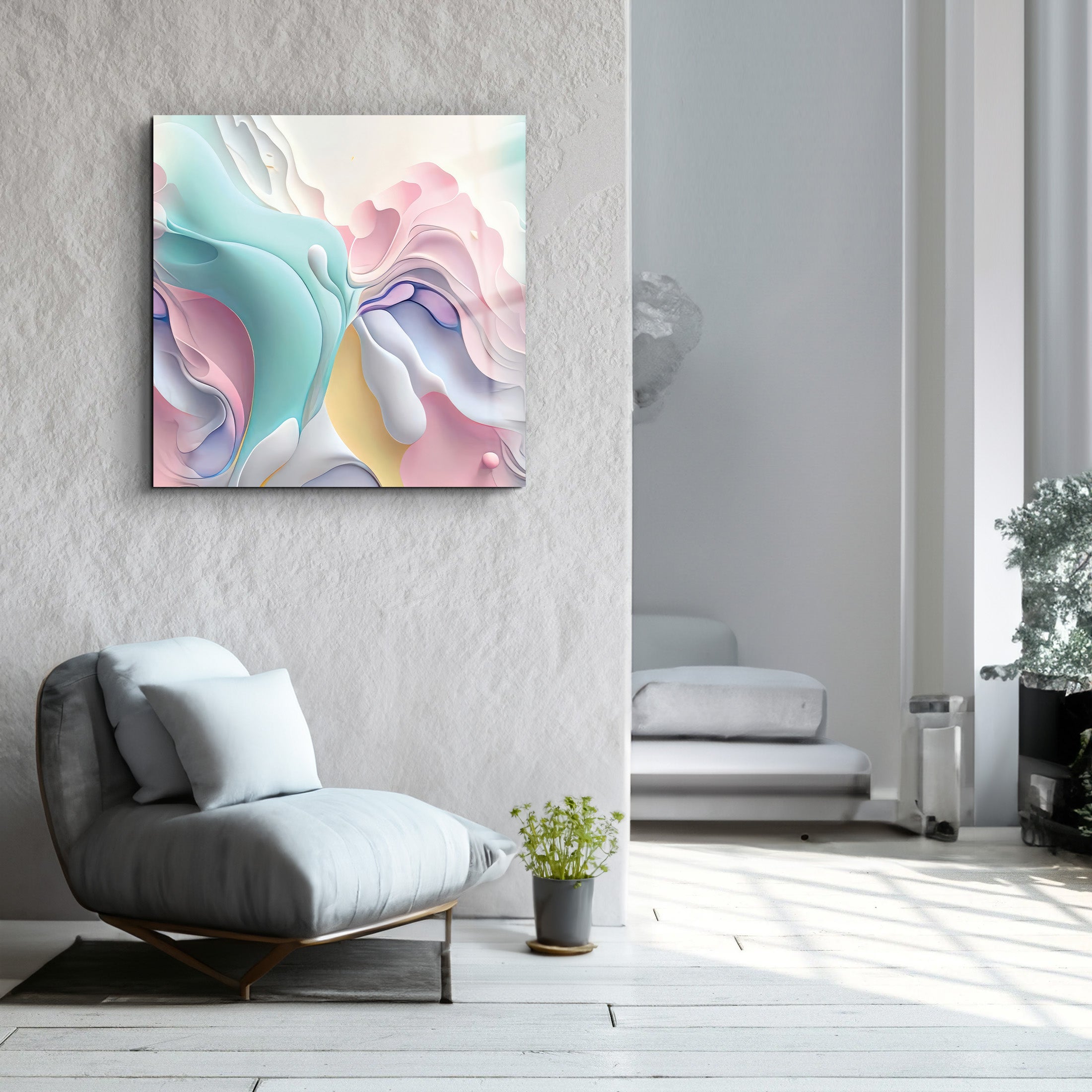 Abstraction Painting | Glass Wall Art