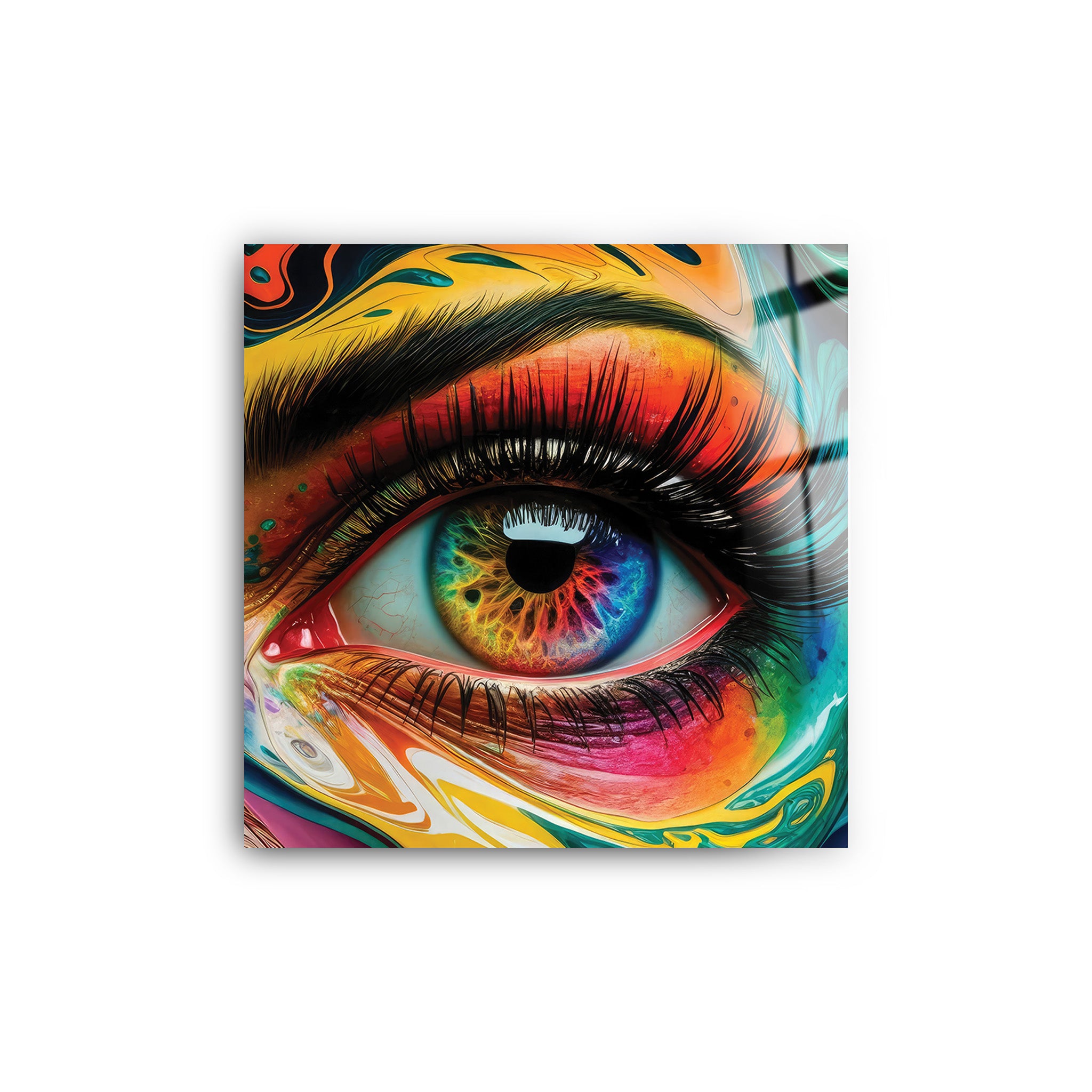 Colorful Eye | Glass Wall Art