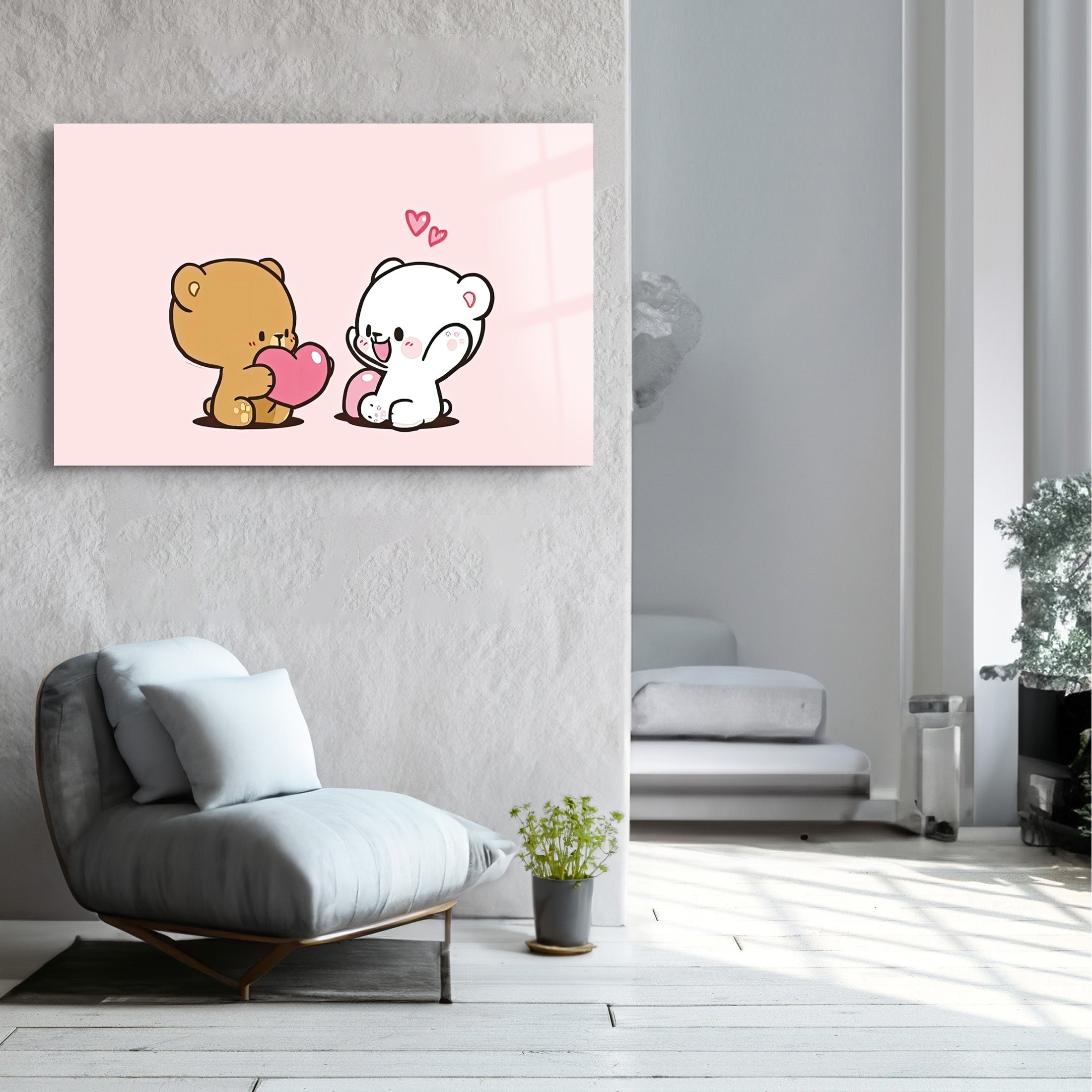 Bear Love | Glass Wall Art