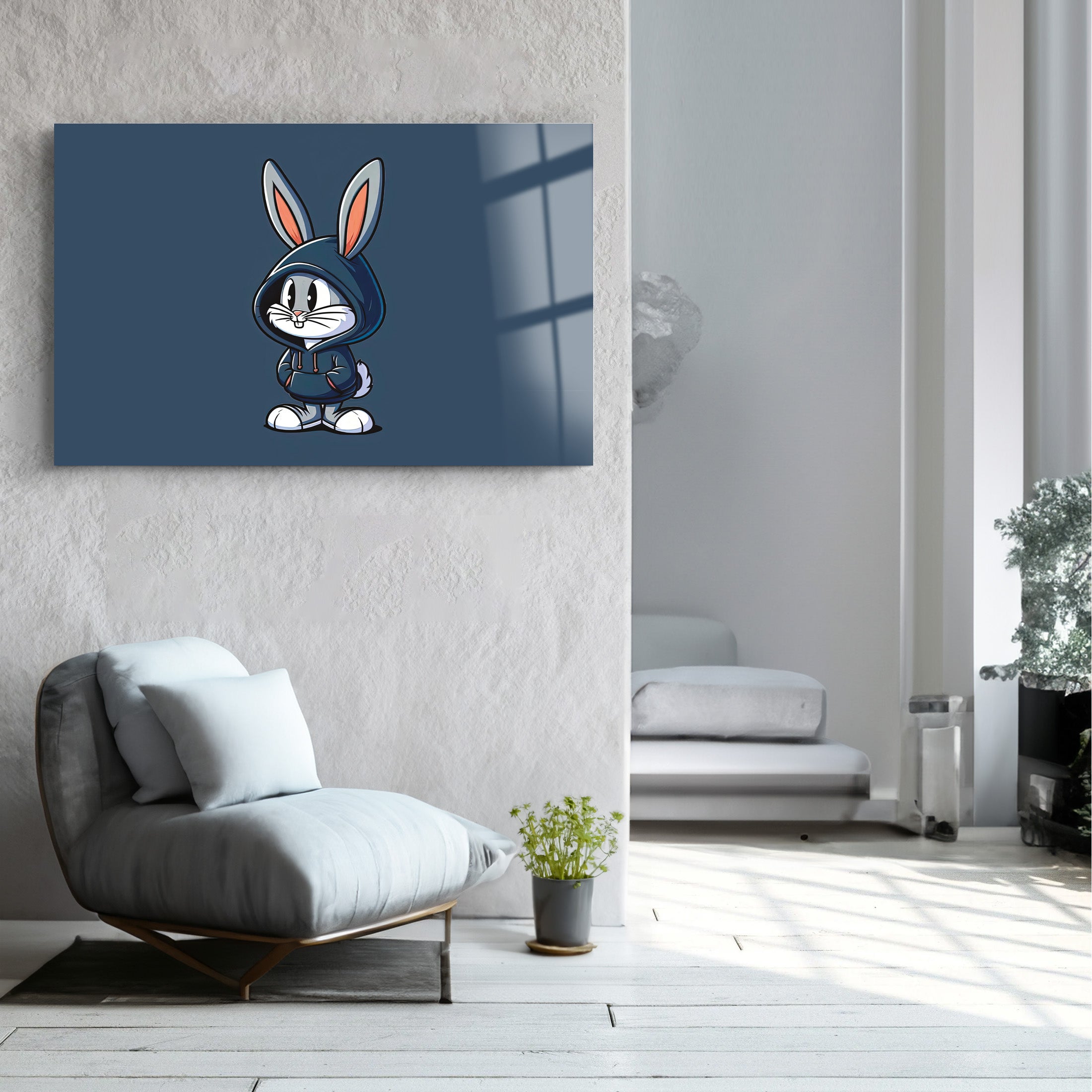 Babby Bunny | Glass Wall Art