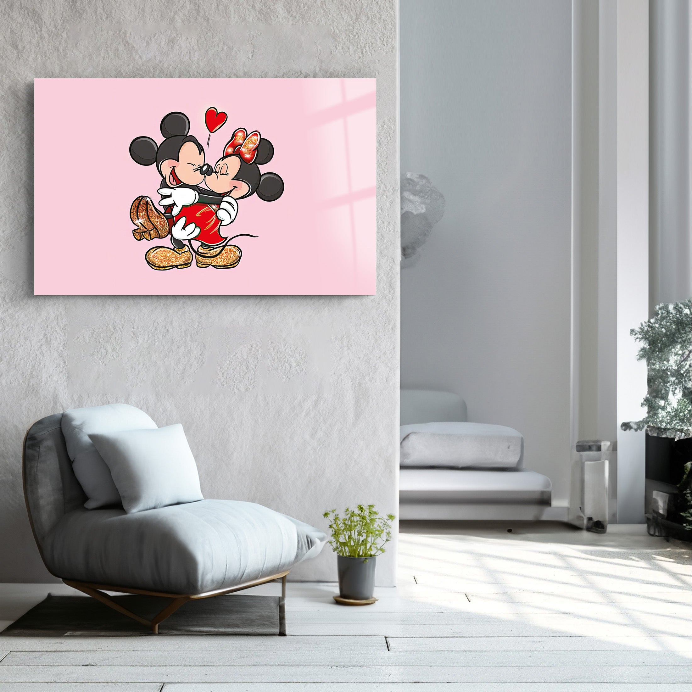 Mickey Love | Glass Wall Art