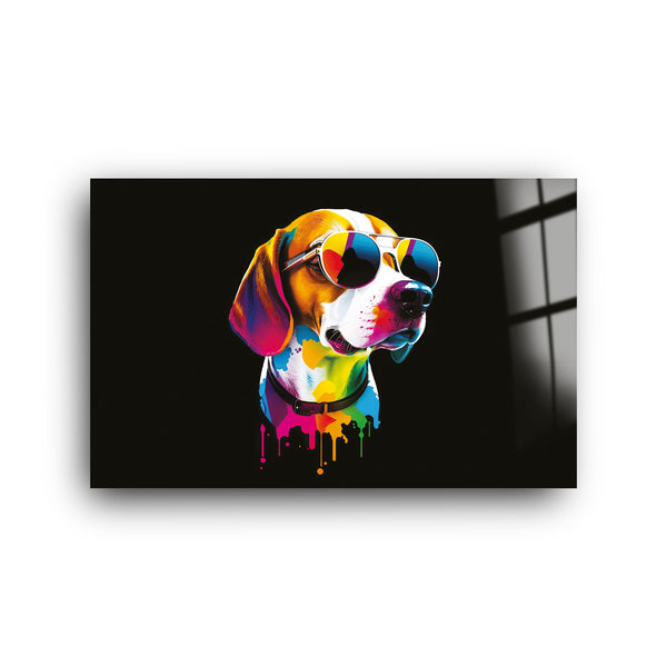 Colorful Dog | Glass Wall Art