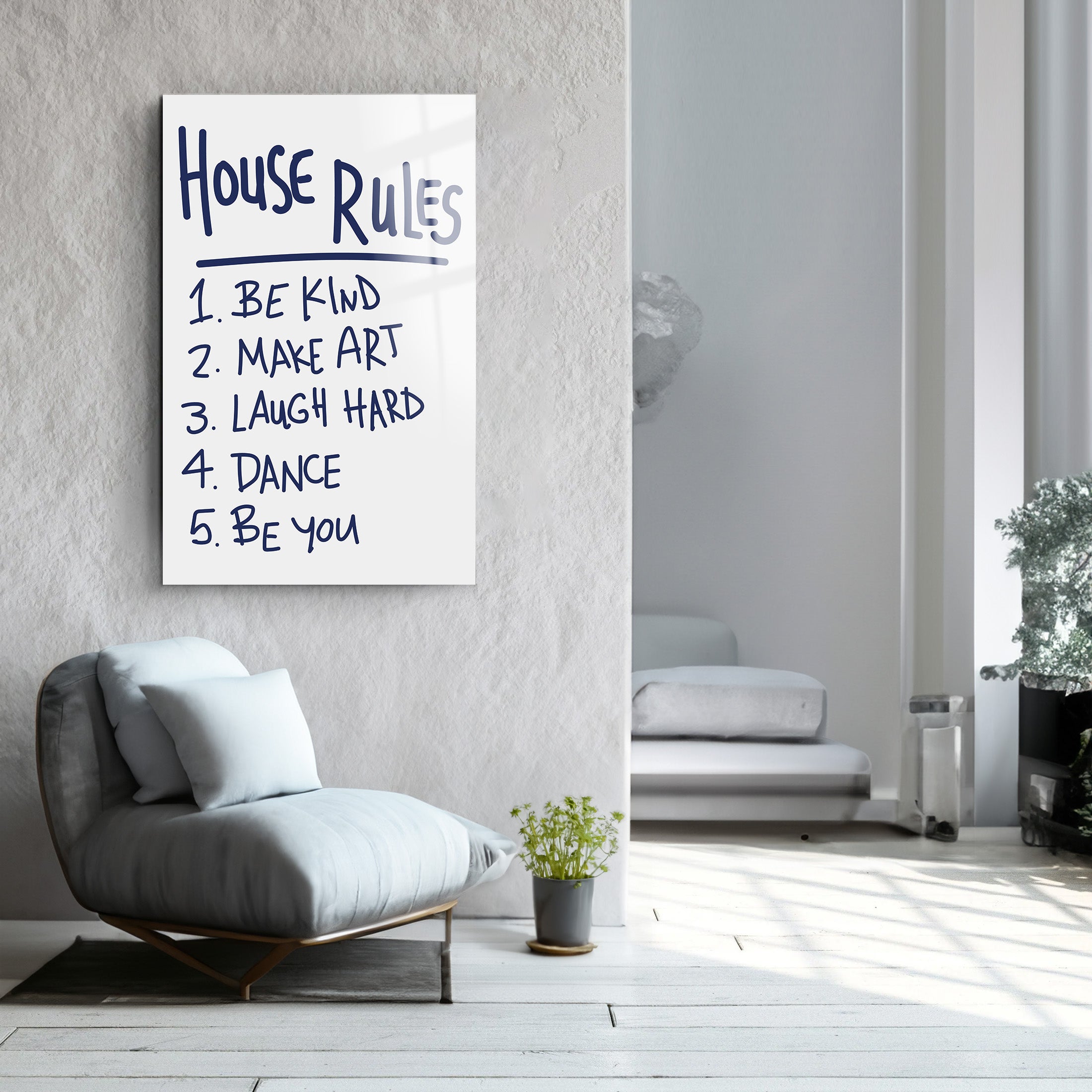 House Rules | Glass Wall Art