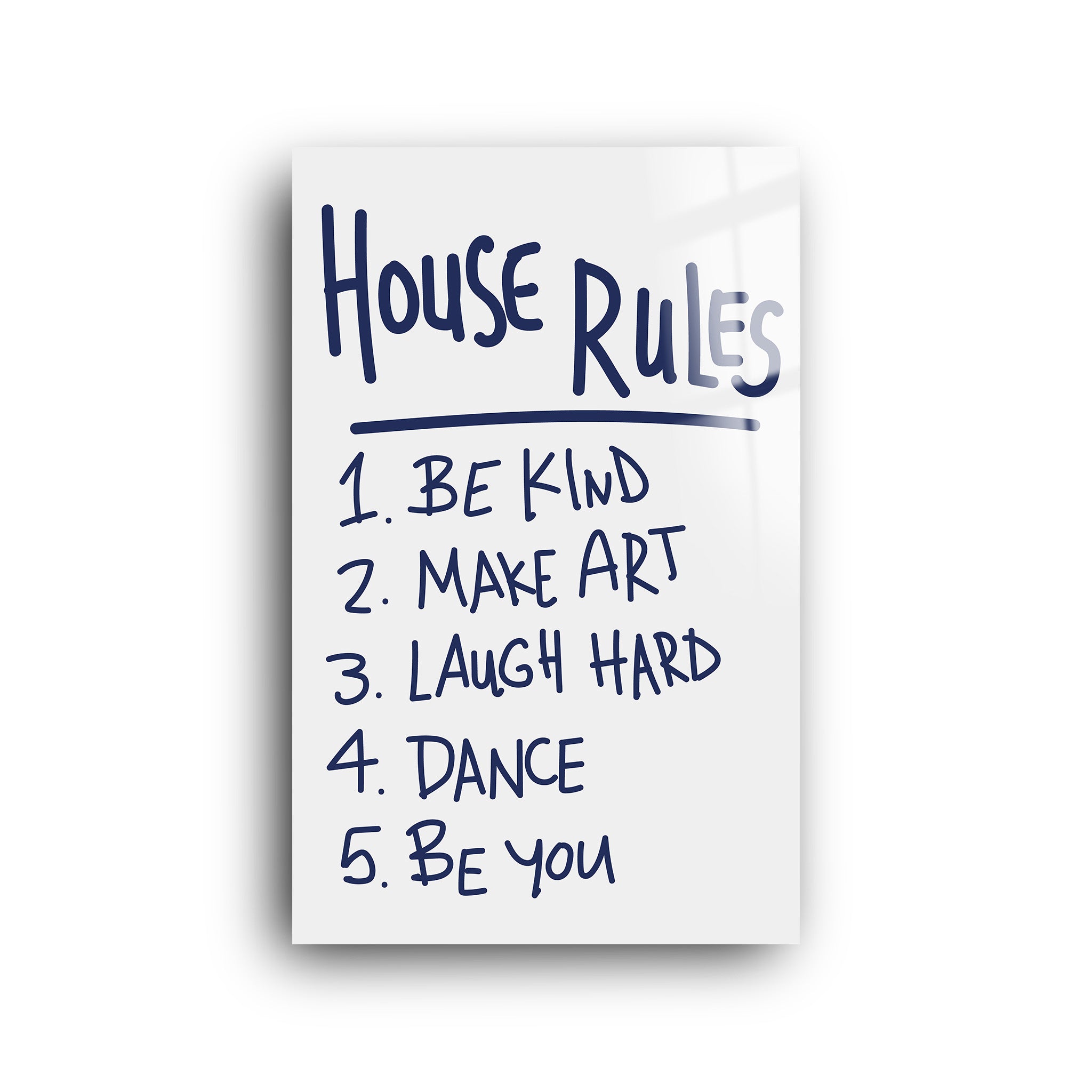 House Rules | Glass Wall Art