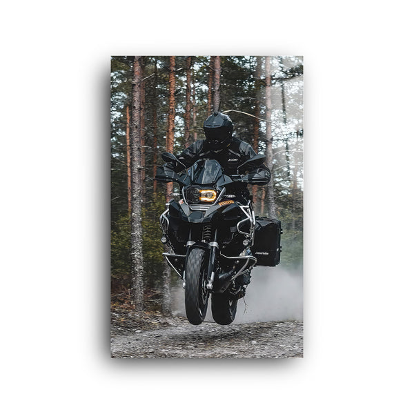 Black Motorcycle | Glass Wall Art