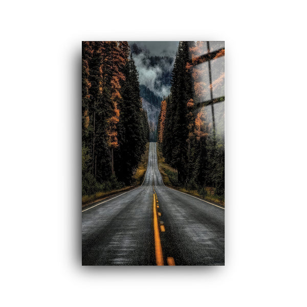 Black Road | Glass Wall Art