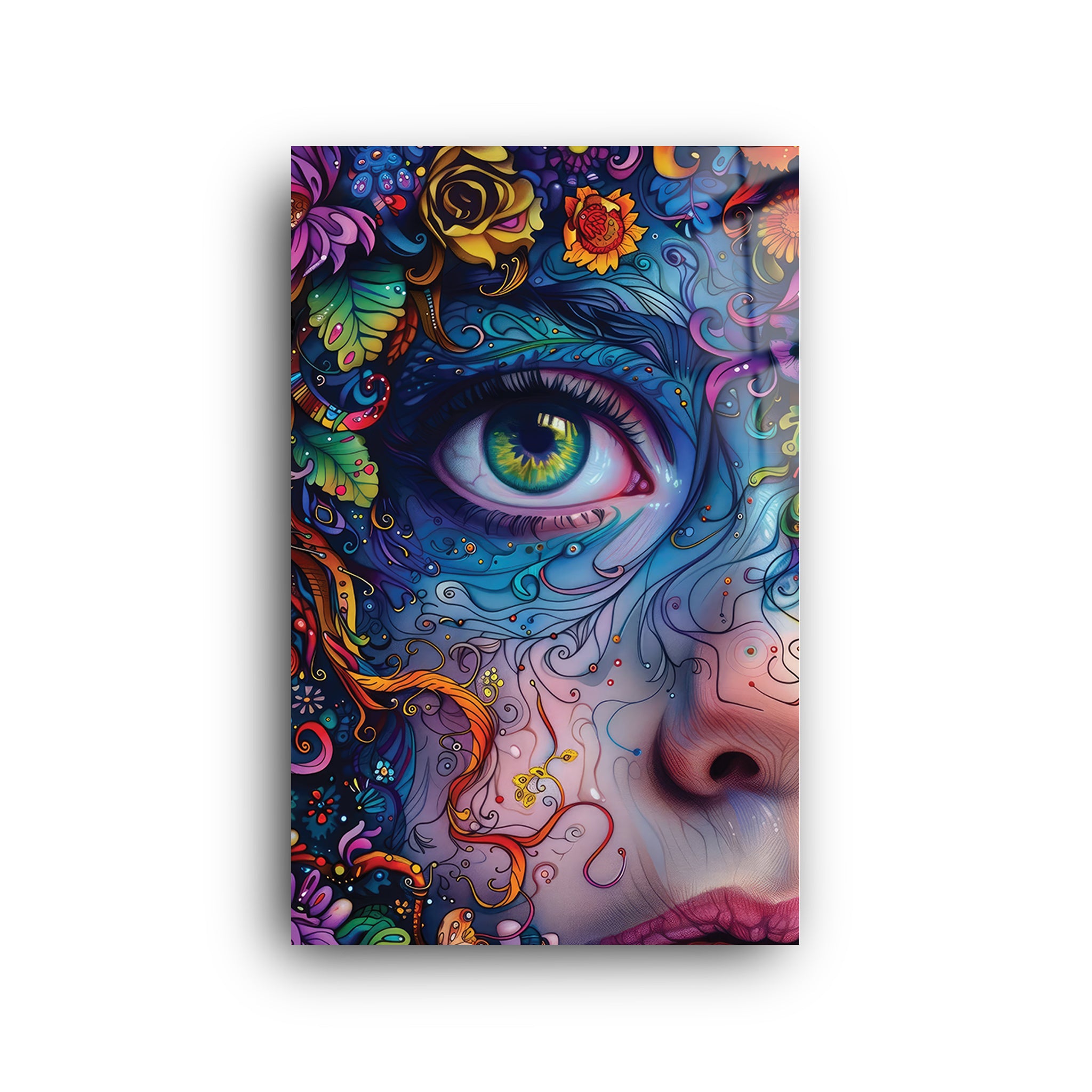 Flower Eyes | Glass Wall Art