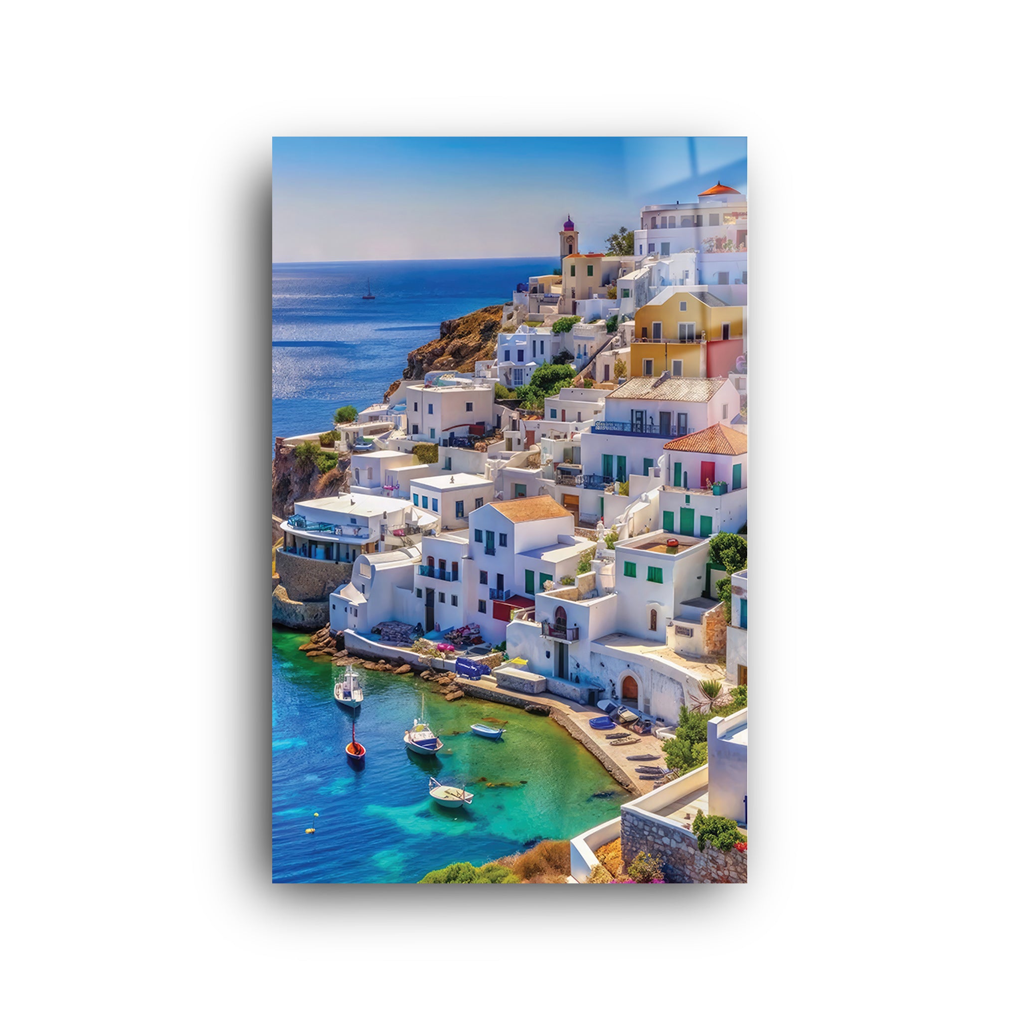 Greece Coast | Glass Wall Art