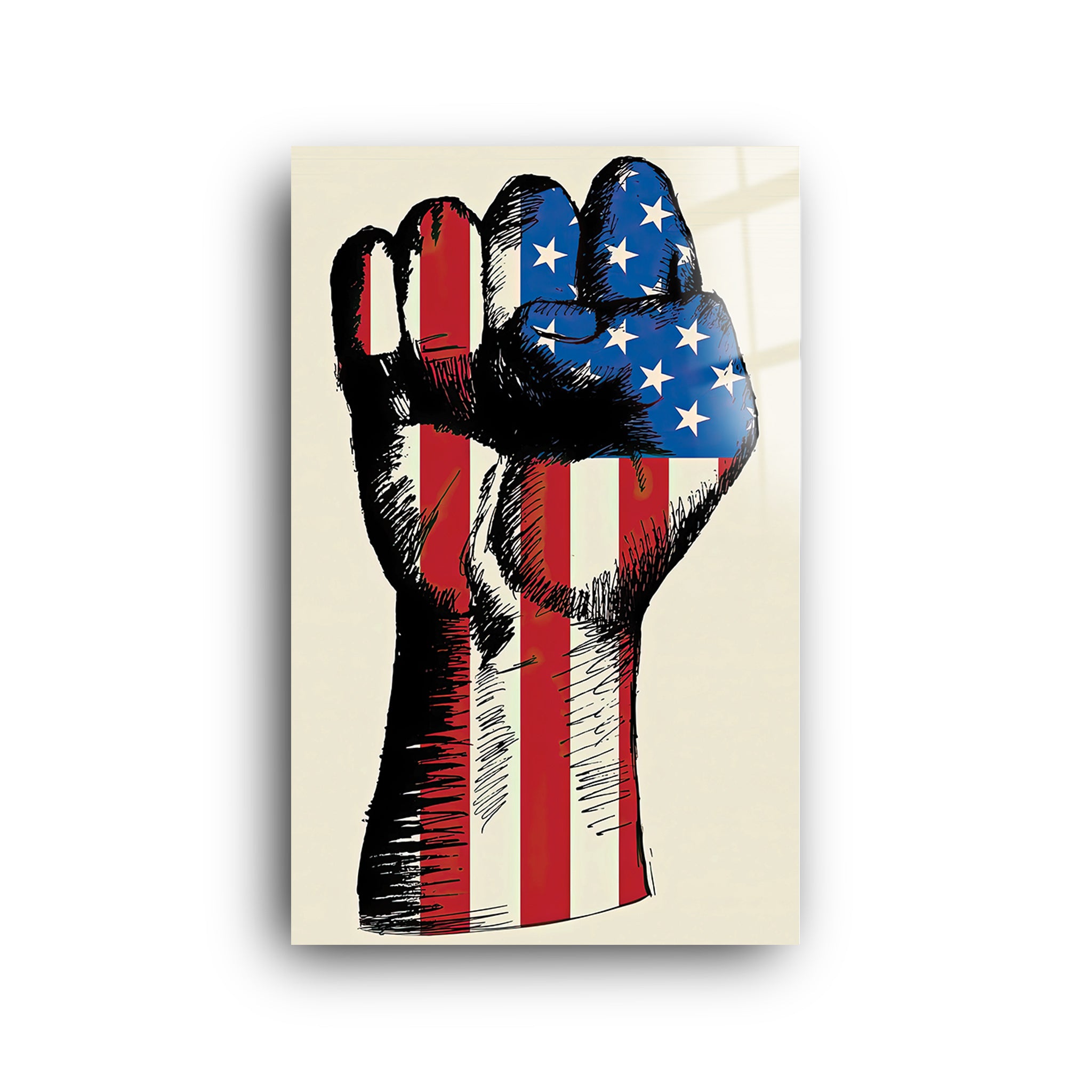 Flag Fist | Glass Wall Art