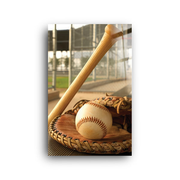 Baseball Gear | Glass Wall Art