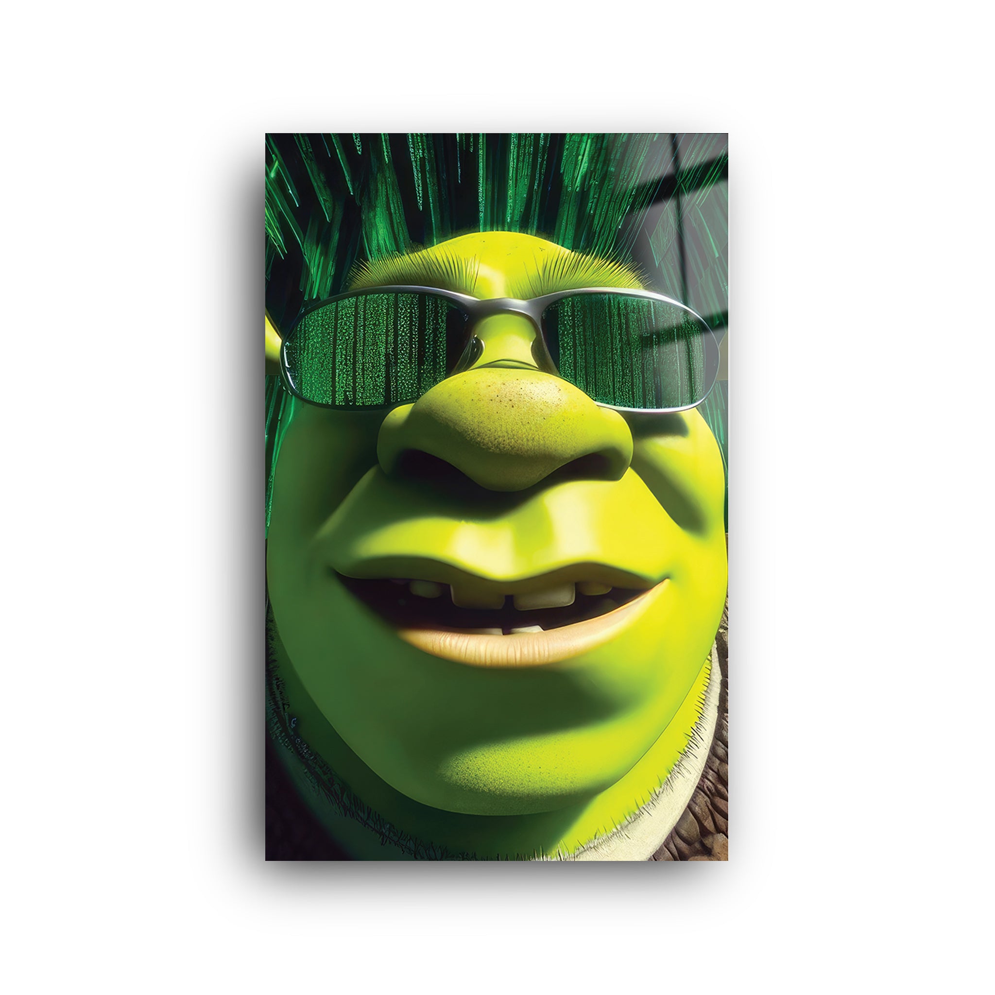 Green Ogre | Glass Wall Art