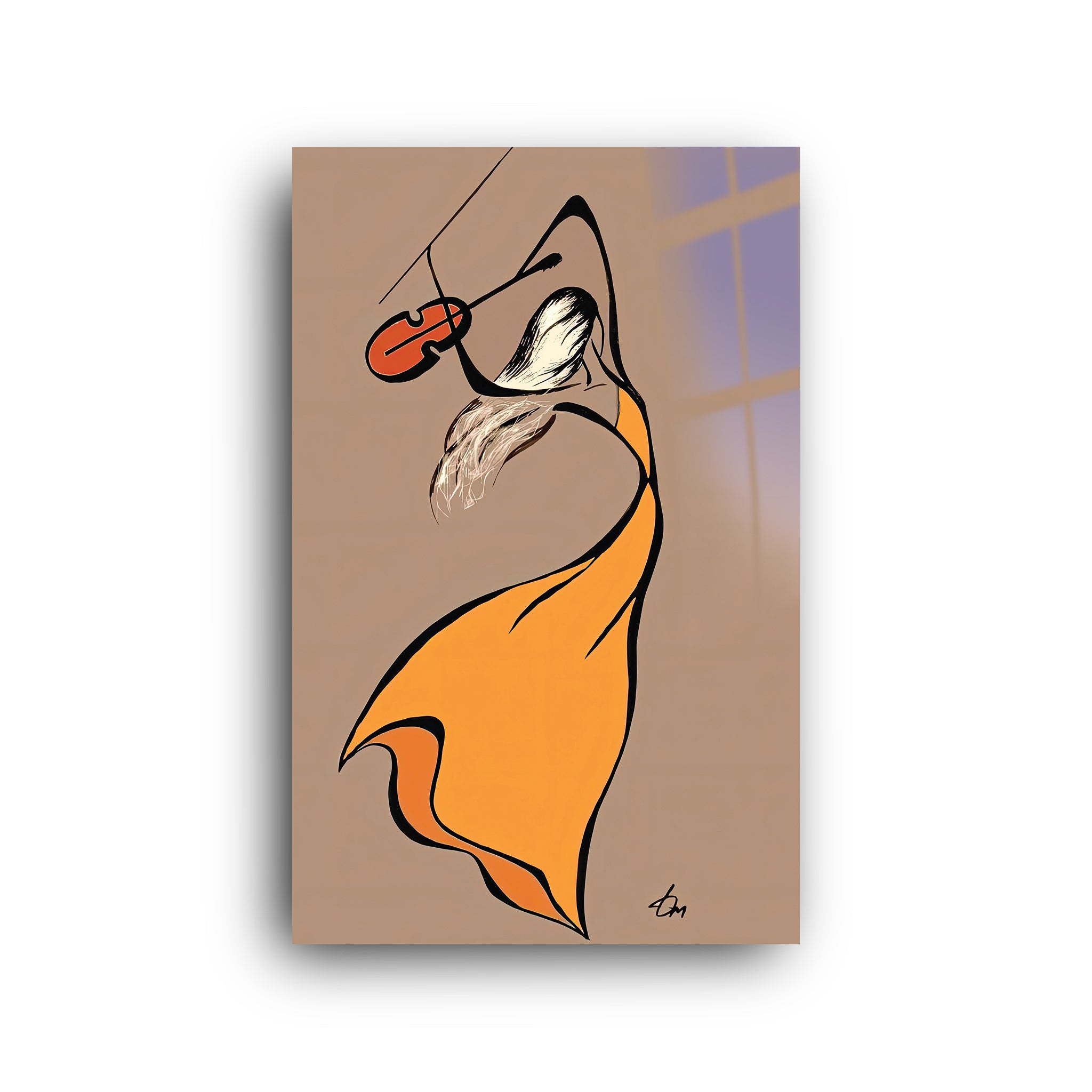 Violinist Woman | Glass Wall Art