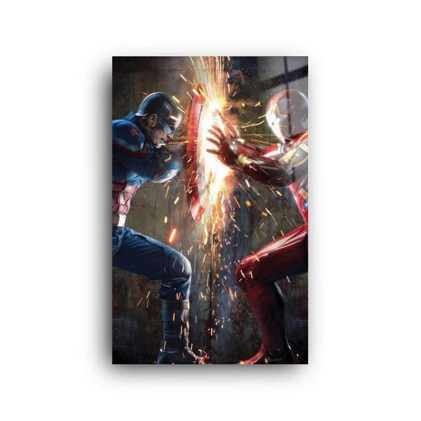 Big Fight | Glass Wall Art