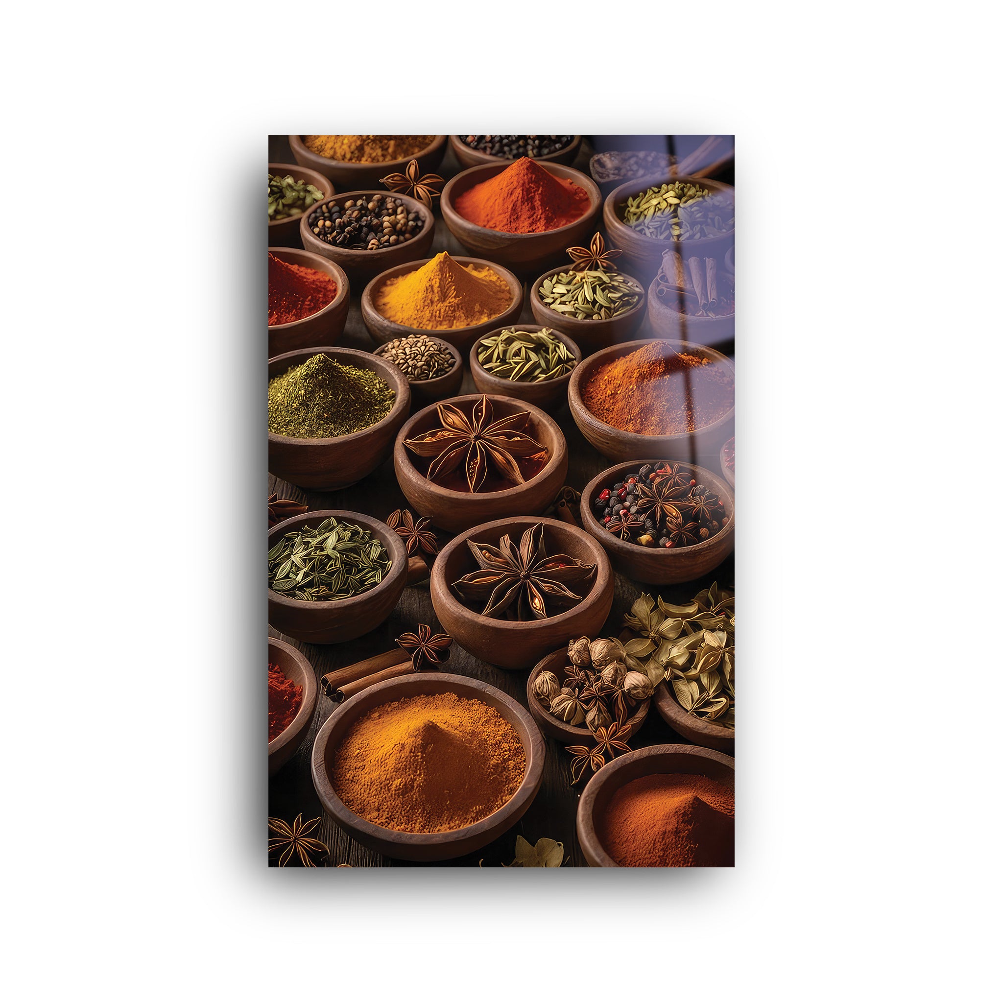 Riot of Spices | Glass Wall Art