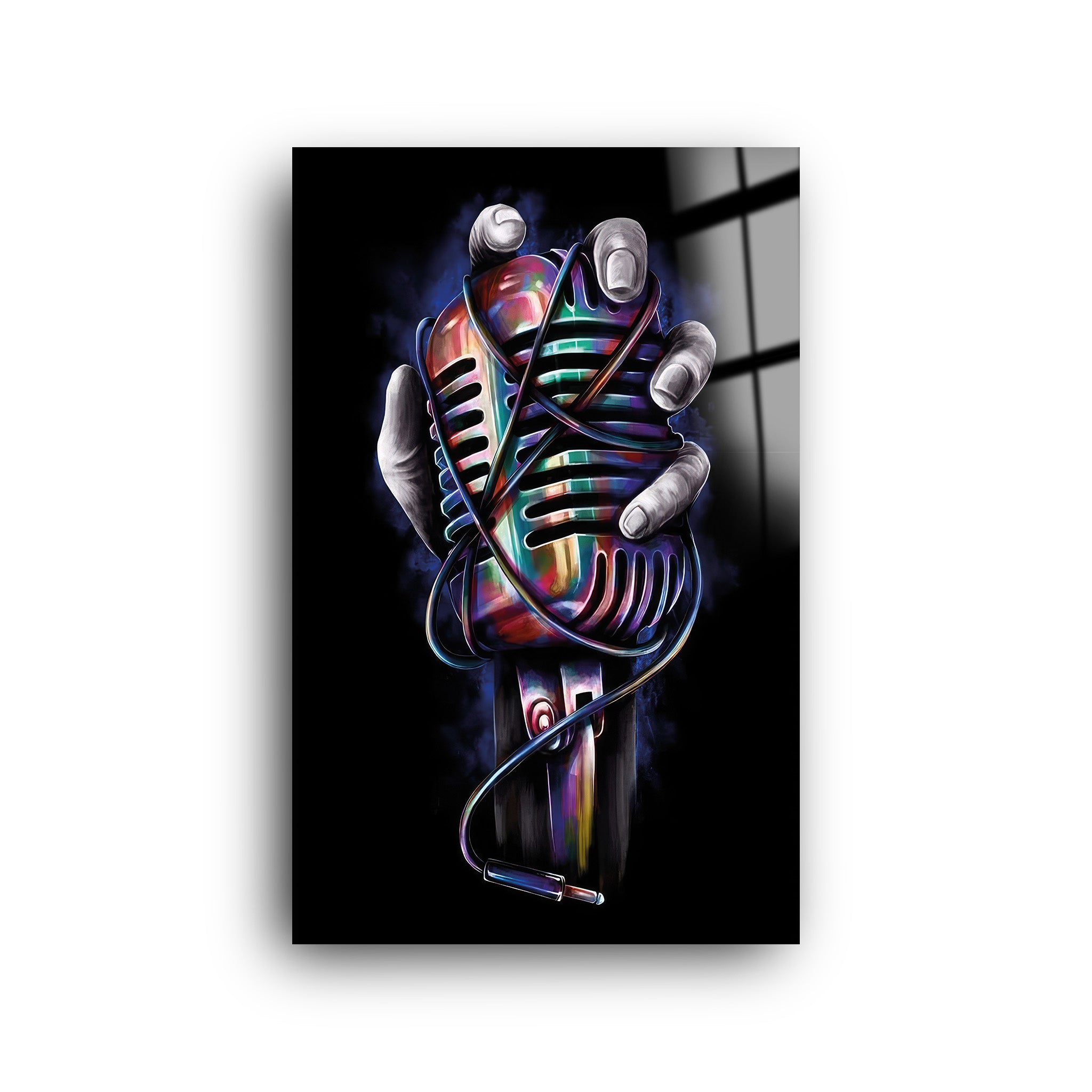 Singer Mic | Glass Wall Art