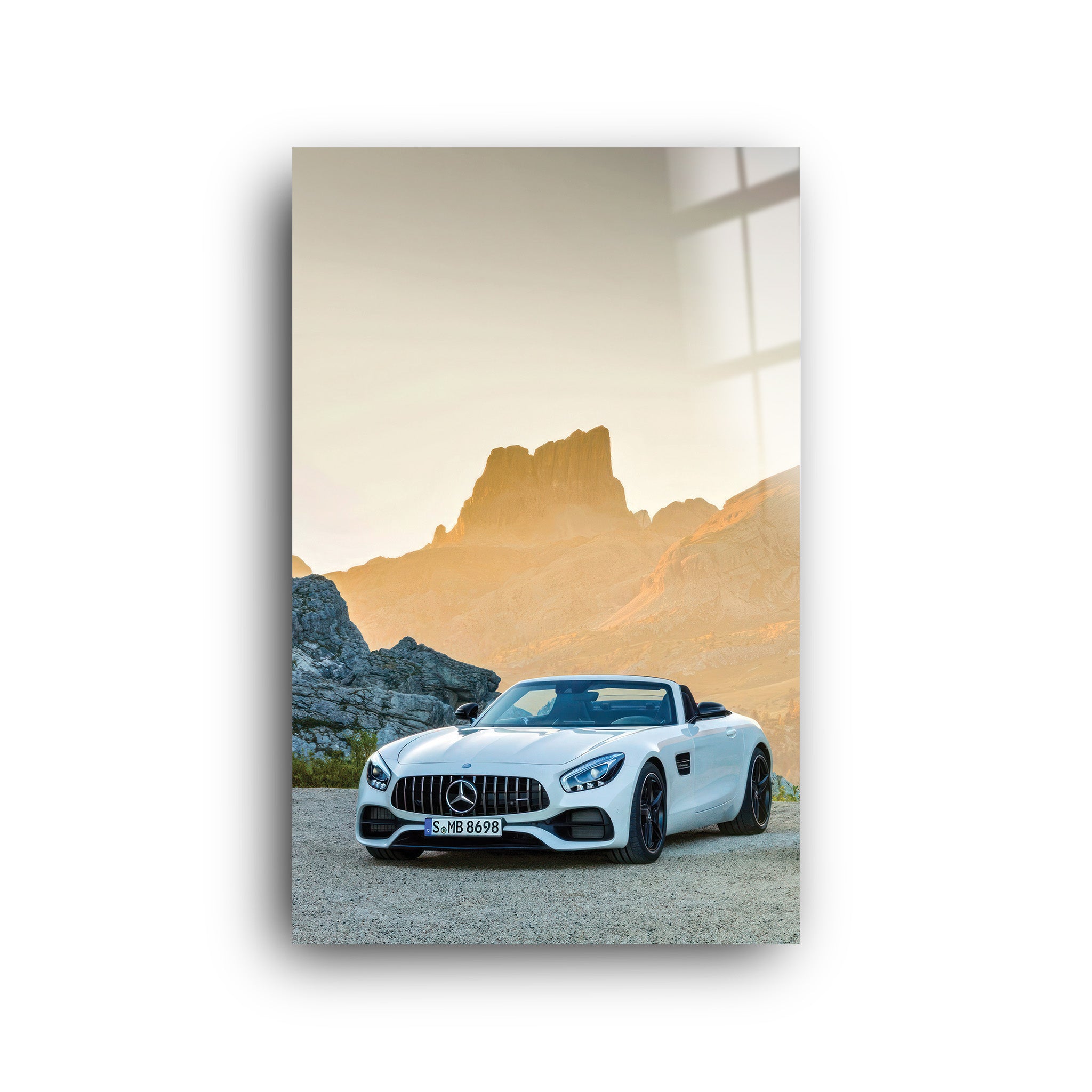 White Car | Glass Wall Art