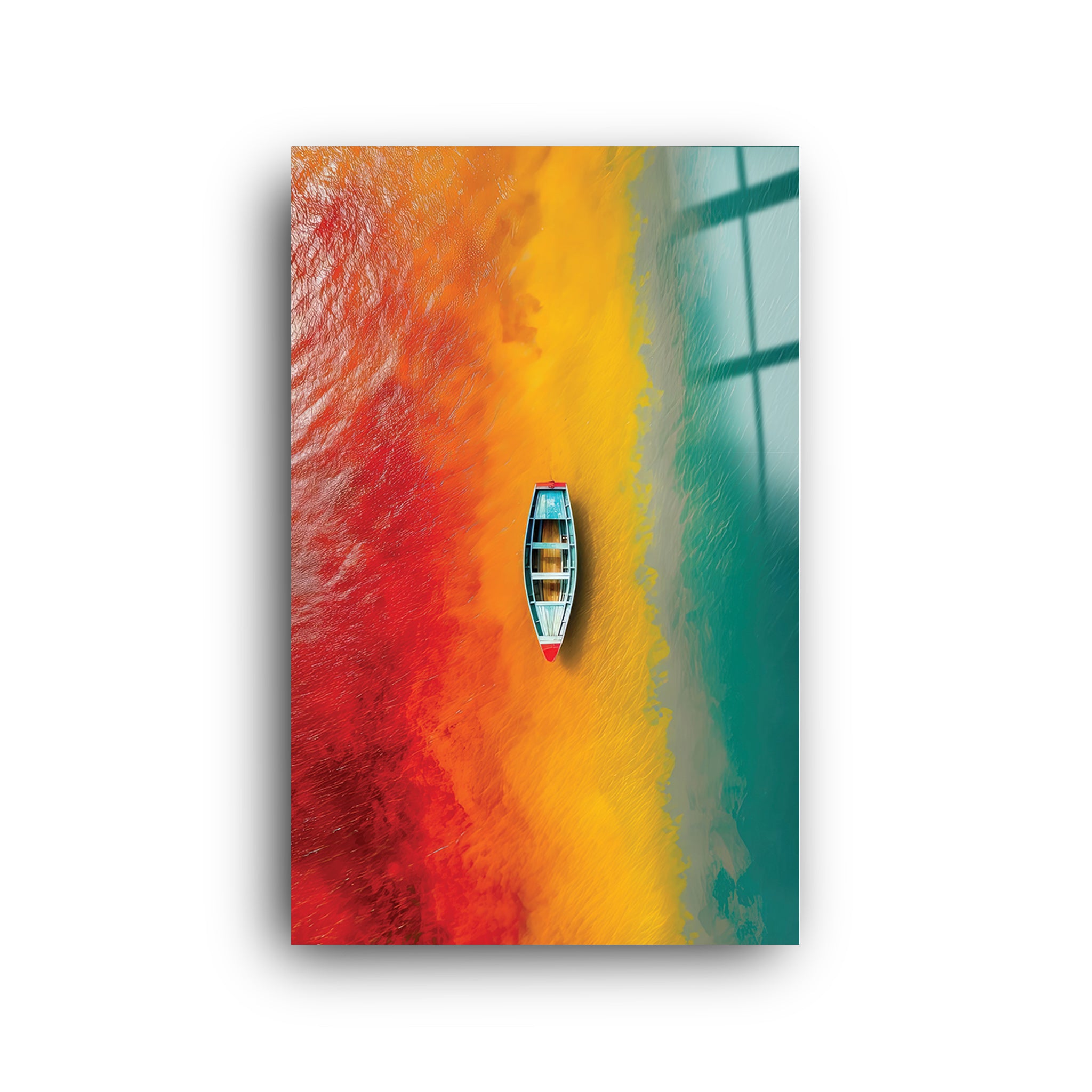 Rainbow Boat | Glass Wall Art