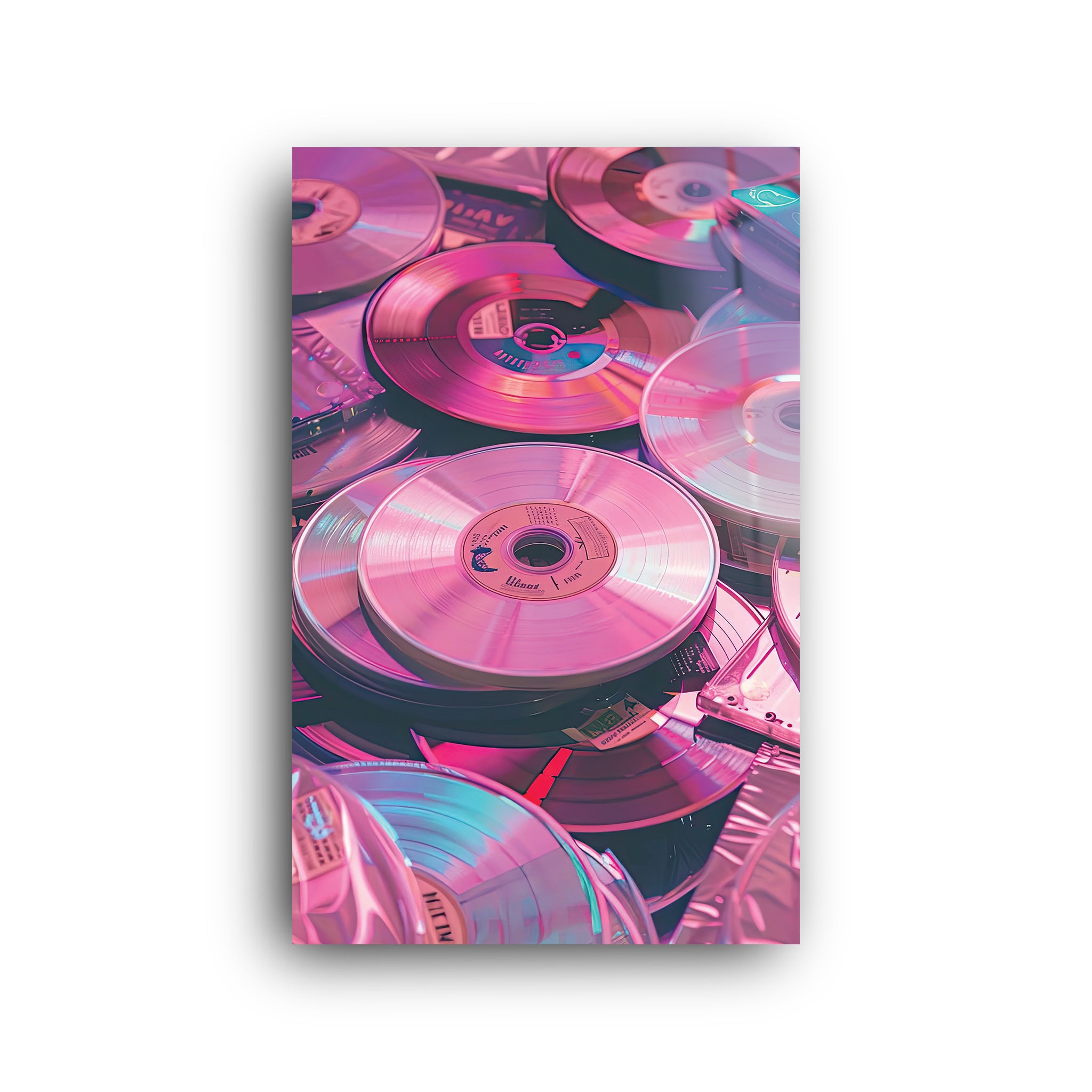 Pink Records | Glass Wall Art