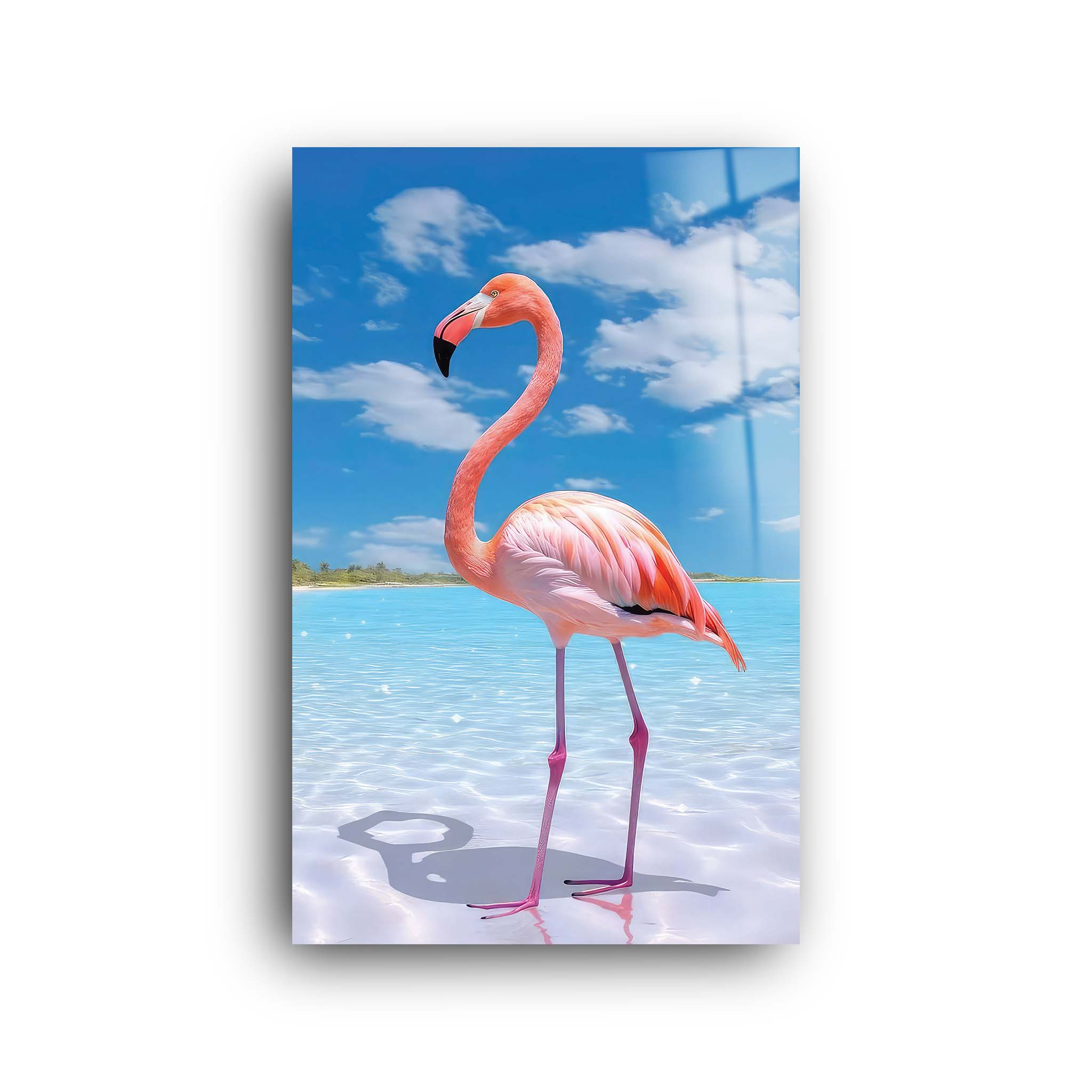 Royal Flamingo | Glass Wall Art