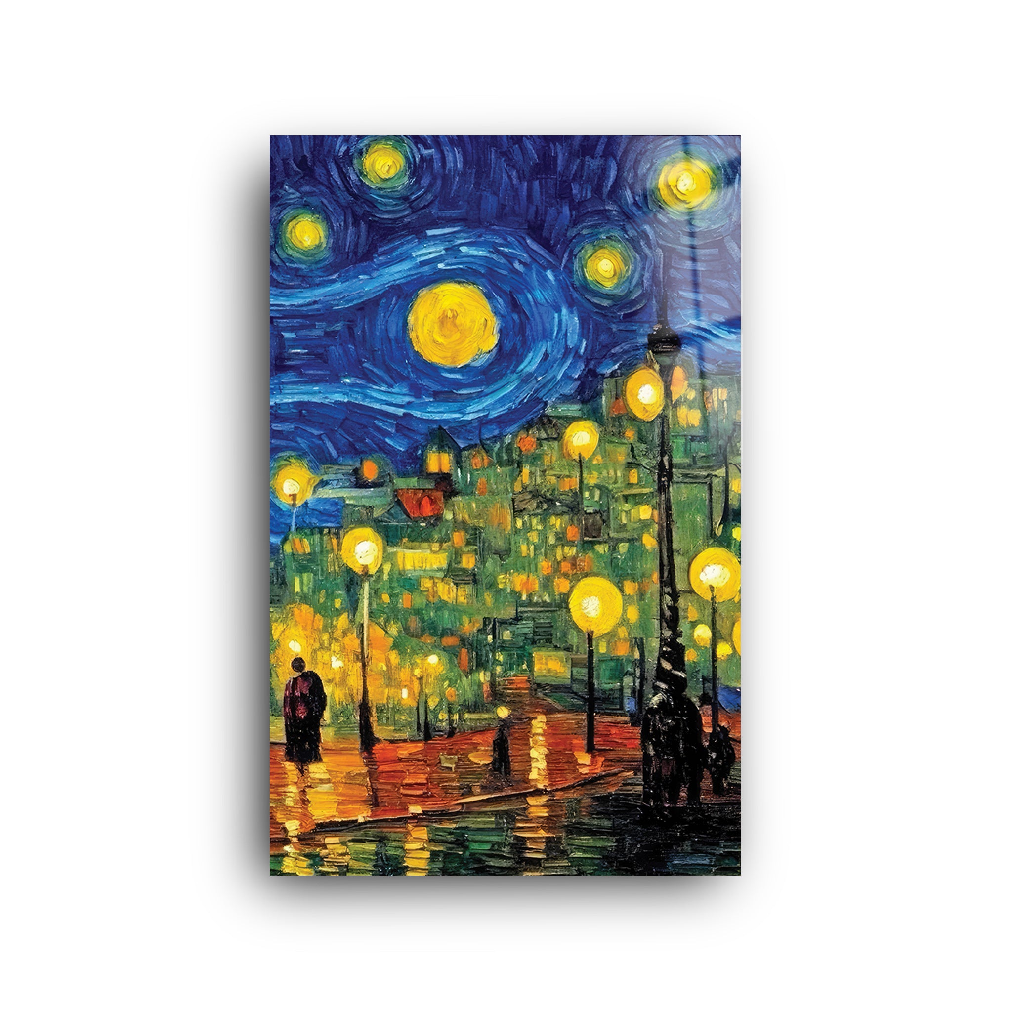 City Van Gogh | Glass Wall Art