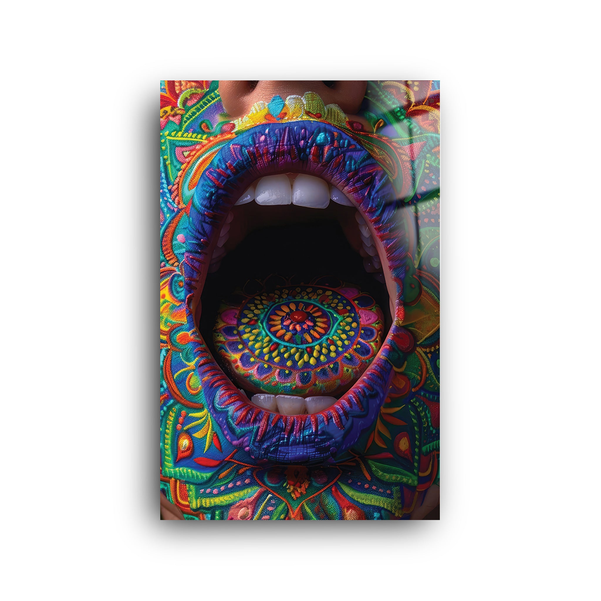 Colorful Lips | Glass Wall Art