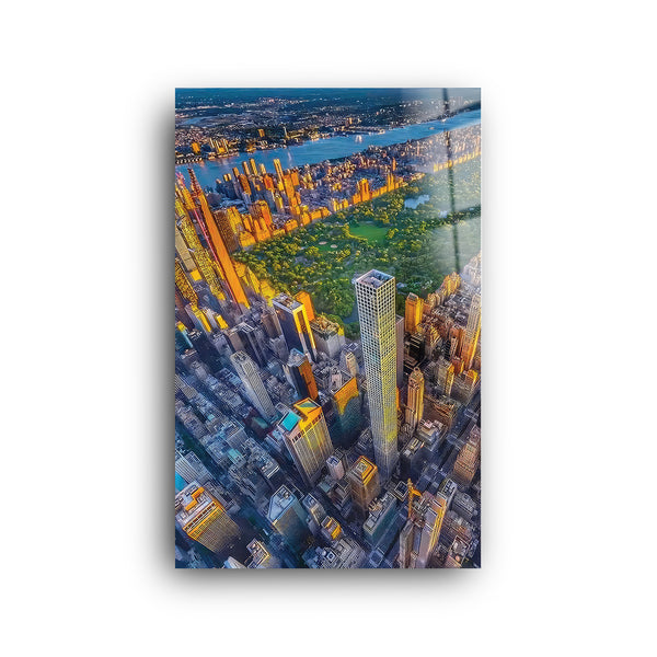 Bird's Eye View City 2 | Glass Wall Art