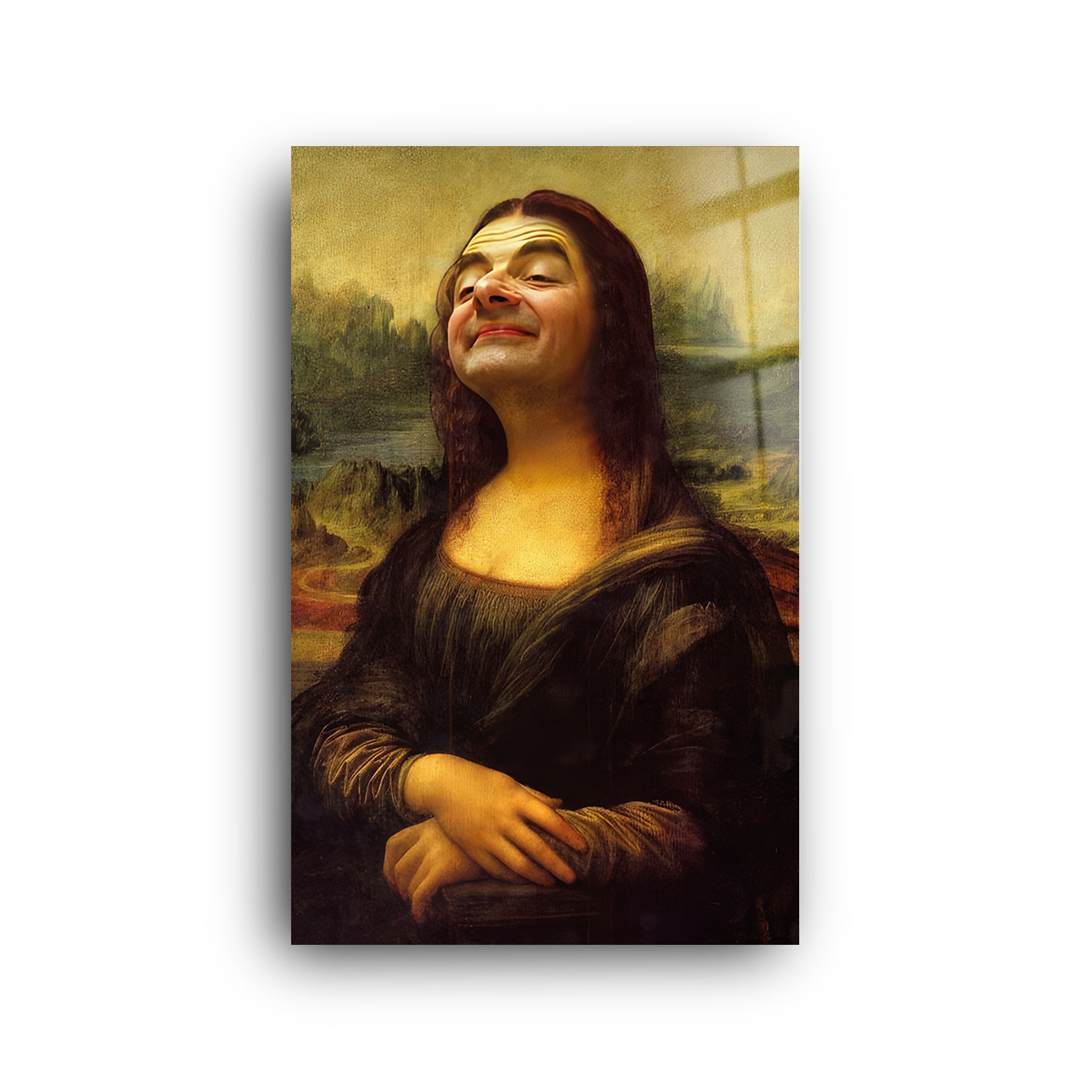 Mr. Bean Mona |  Glass Wall Art