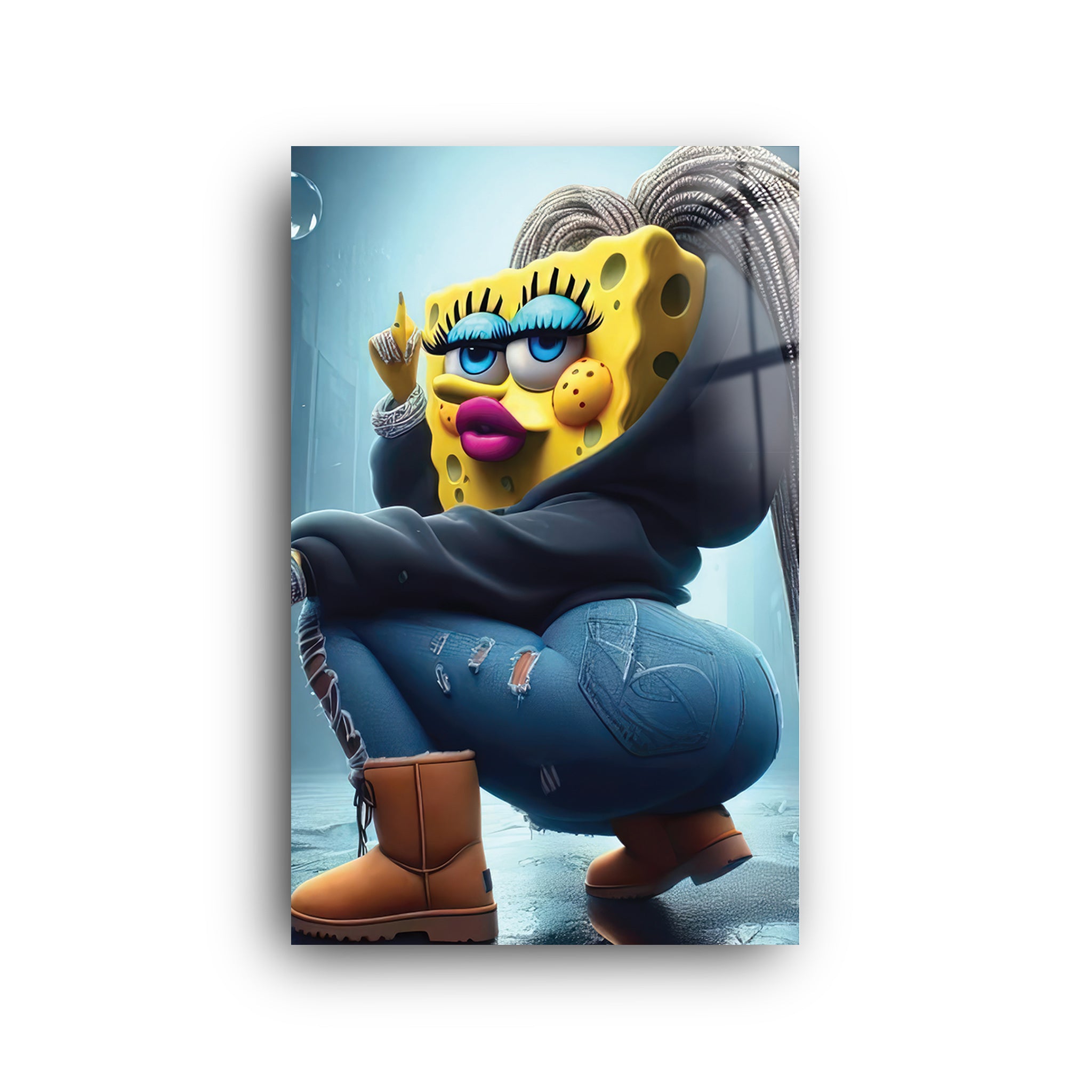 Sponge Women | Glass Wall Art