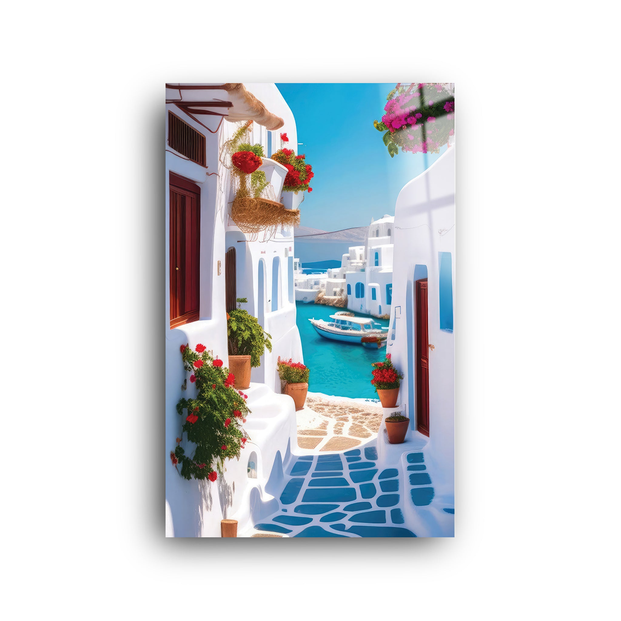 Greece Wiev 2 | Glass Wall Art