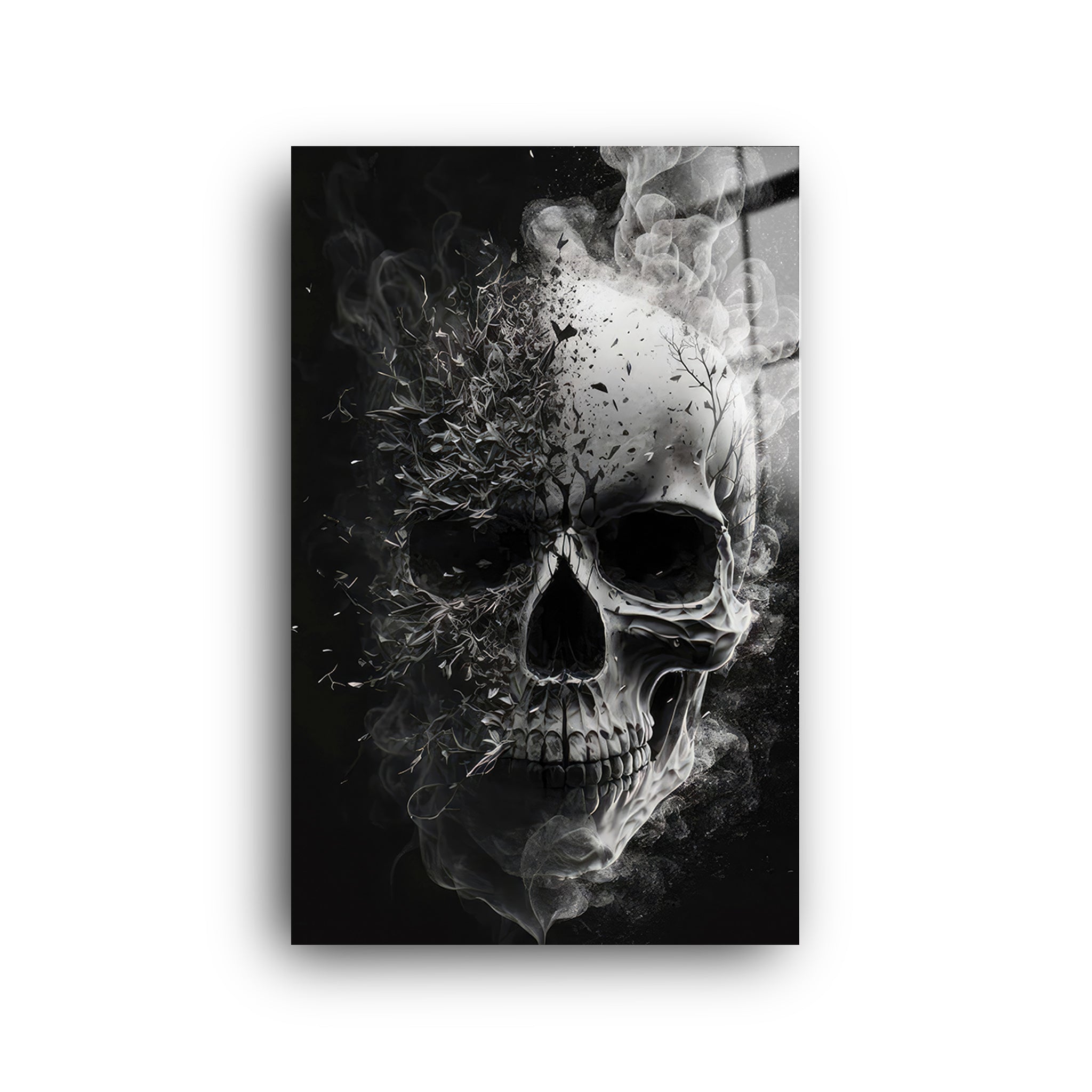 Floral Skull | Glass Wall Art