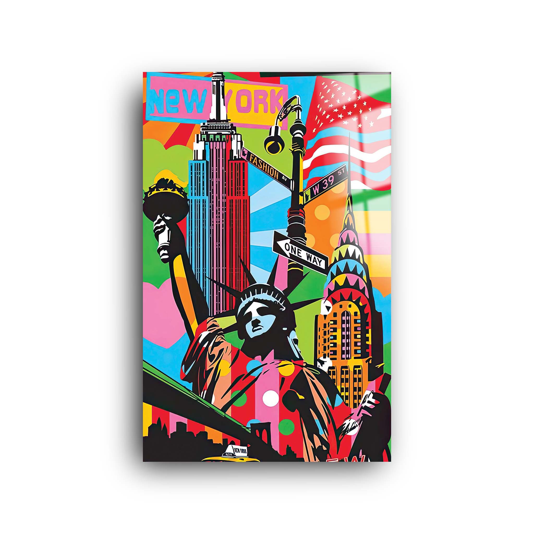 Colorful New York | Glass Wall Art