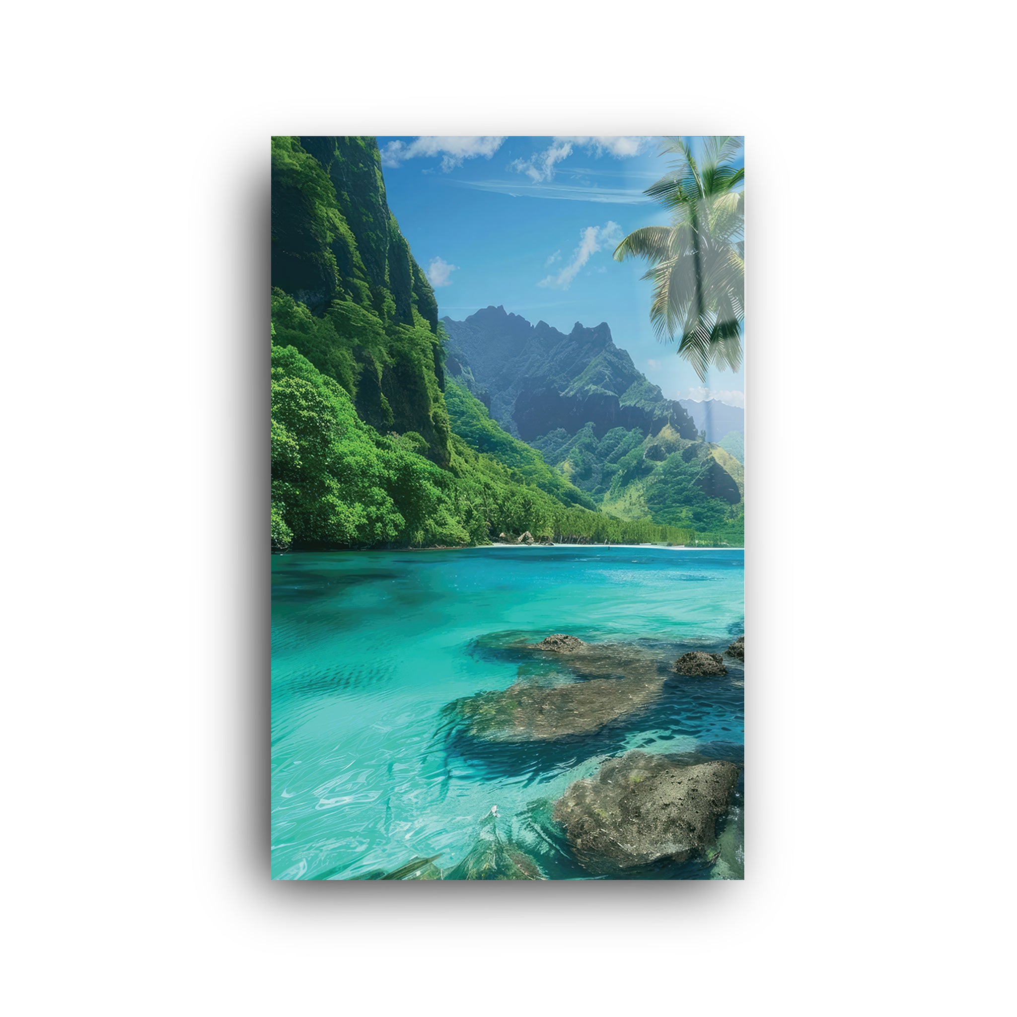 Green Islands | Glass Wall Art