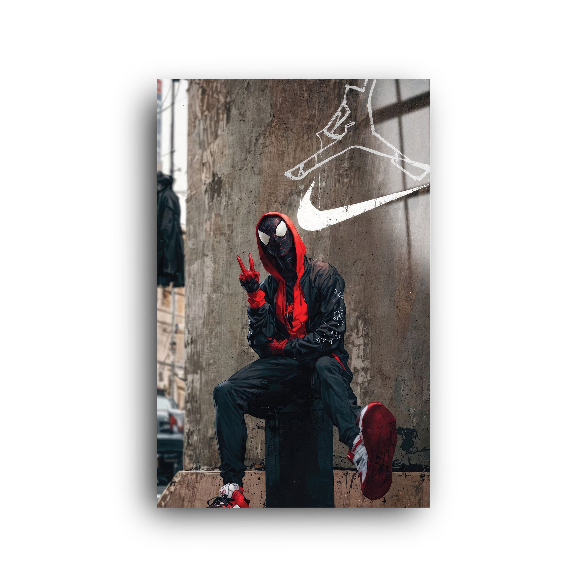 Chill Guy Spiderman | Glass Wall Art