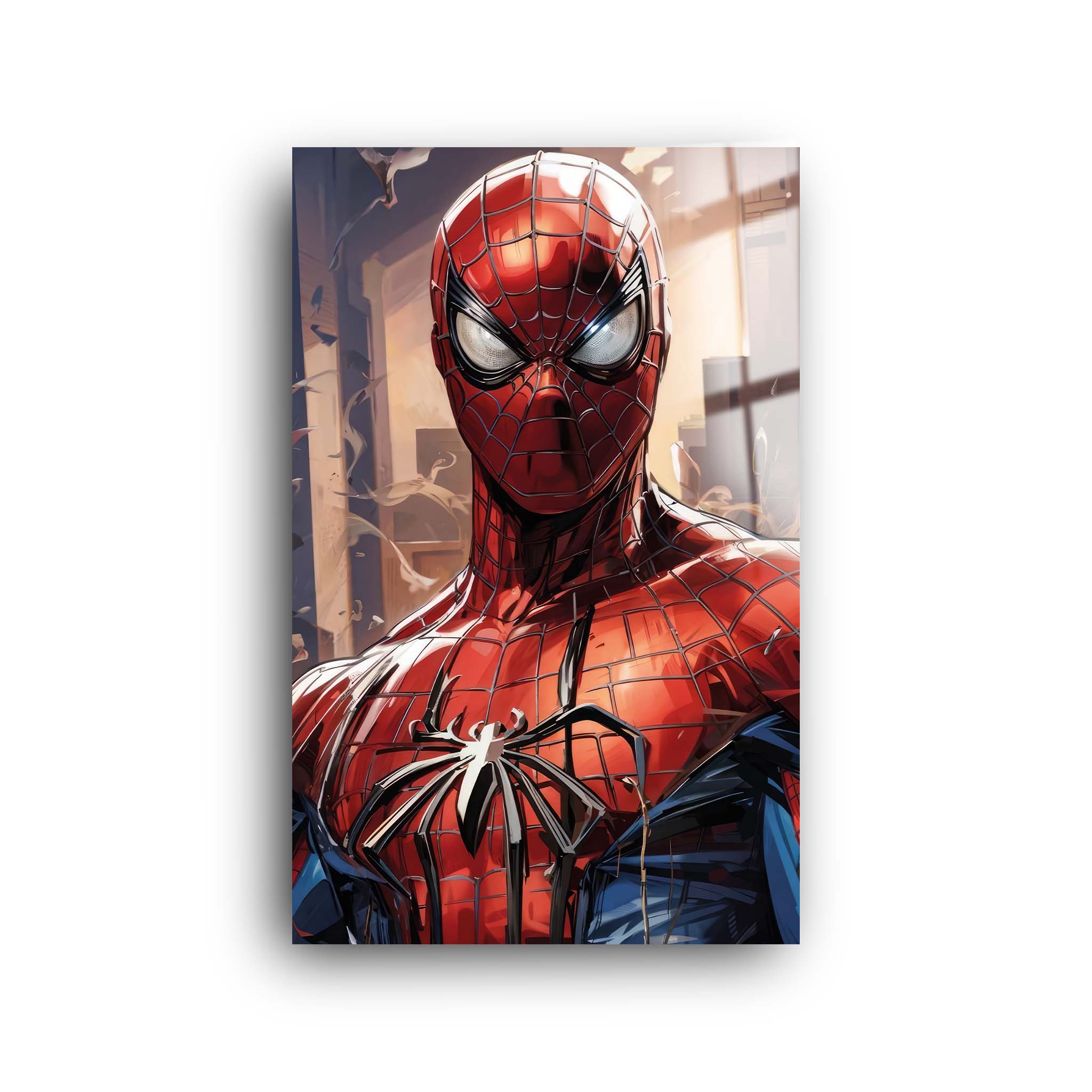 Serious Spiderman | Glass Wall Art