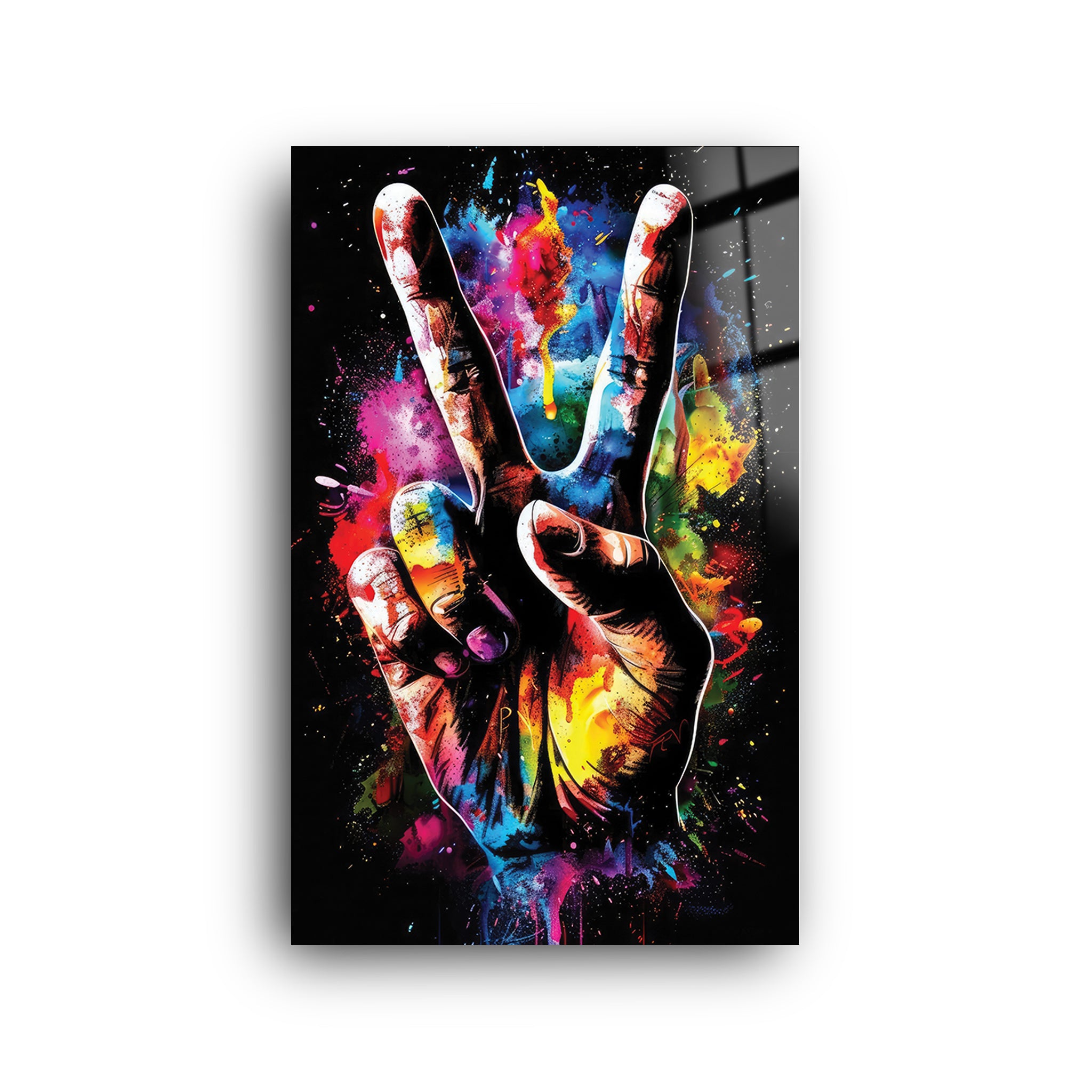 Rainbow Fingers | Glass Wall Art