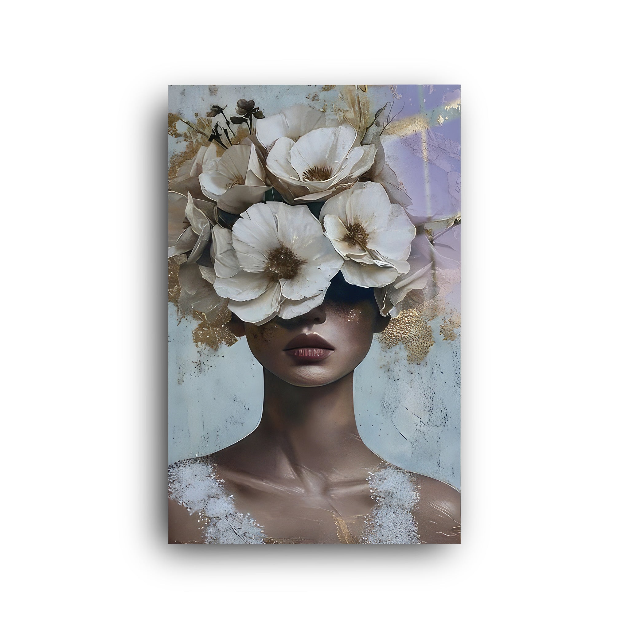 Flower Woman | Glass Wall Art