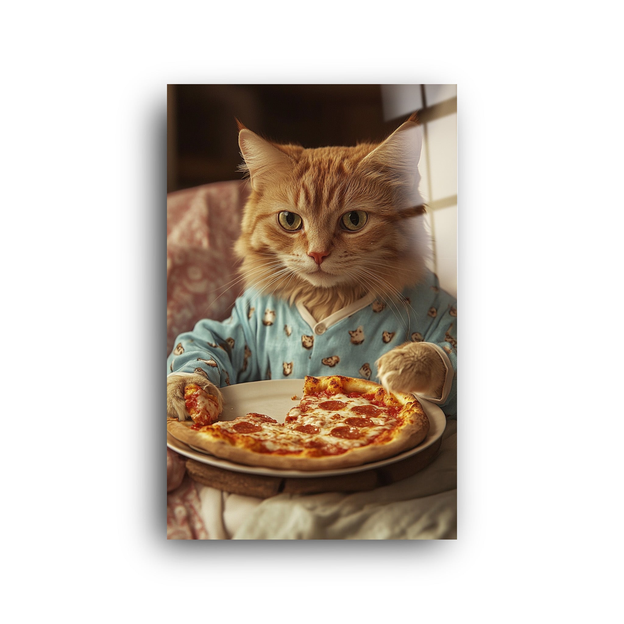 Pizza Cat | Glass Wall Art