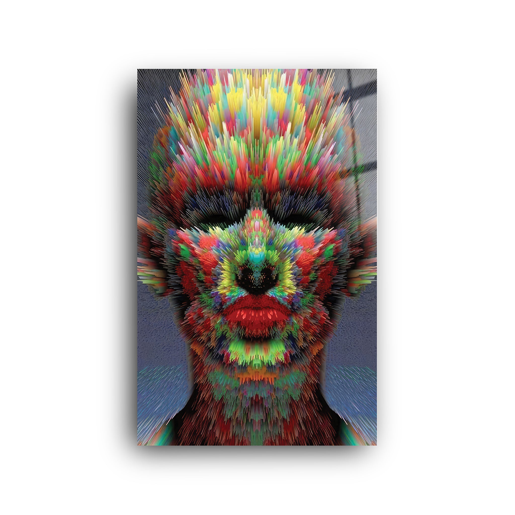 Spiky Face | Glass Wall Art