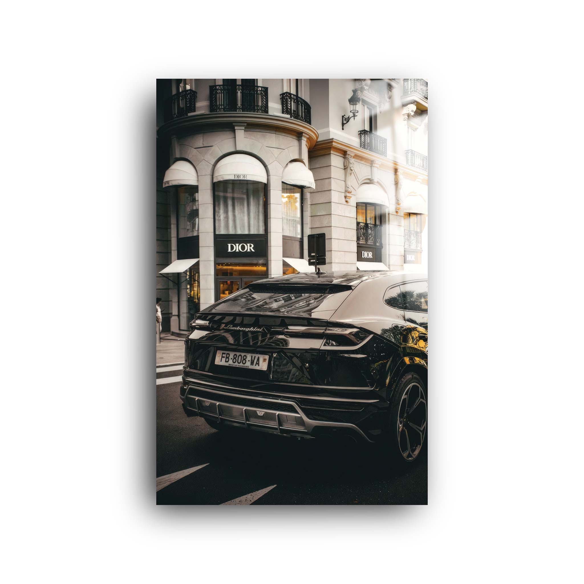 Lamborghini And Dior | Glass Wall Art