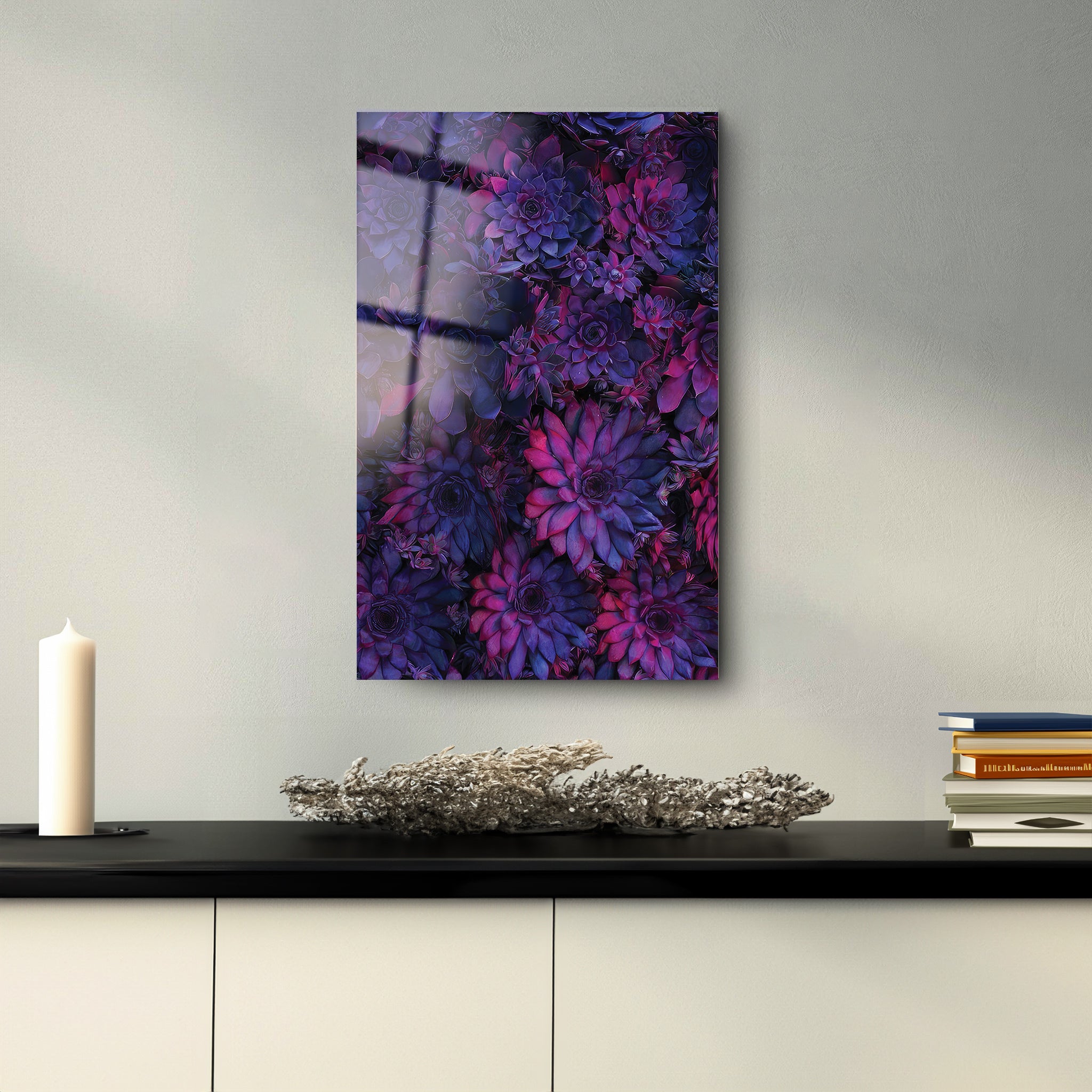 Purple Flower | Glass Wall Art