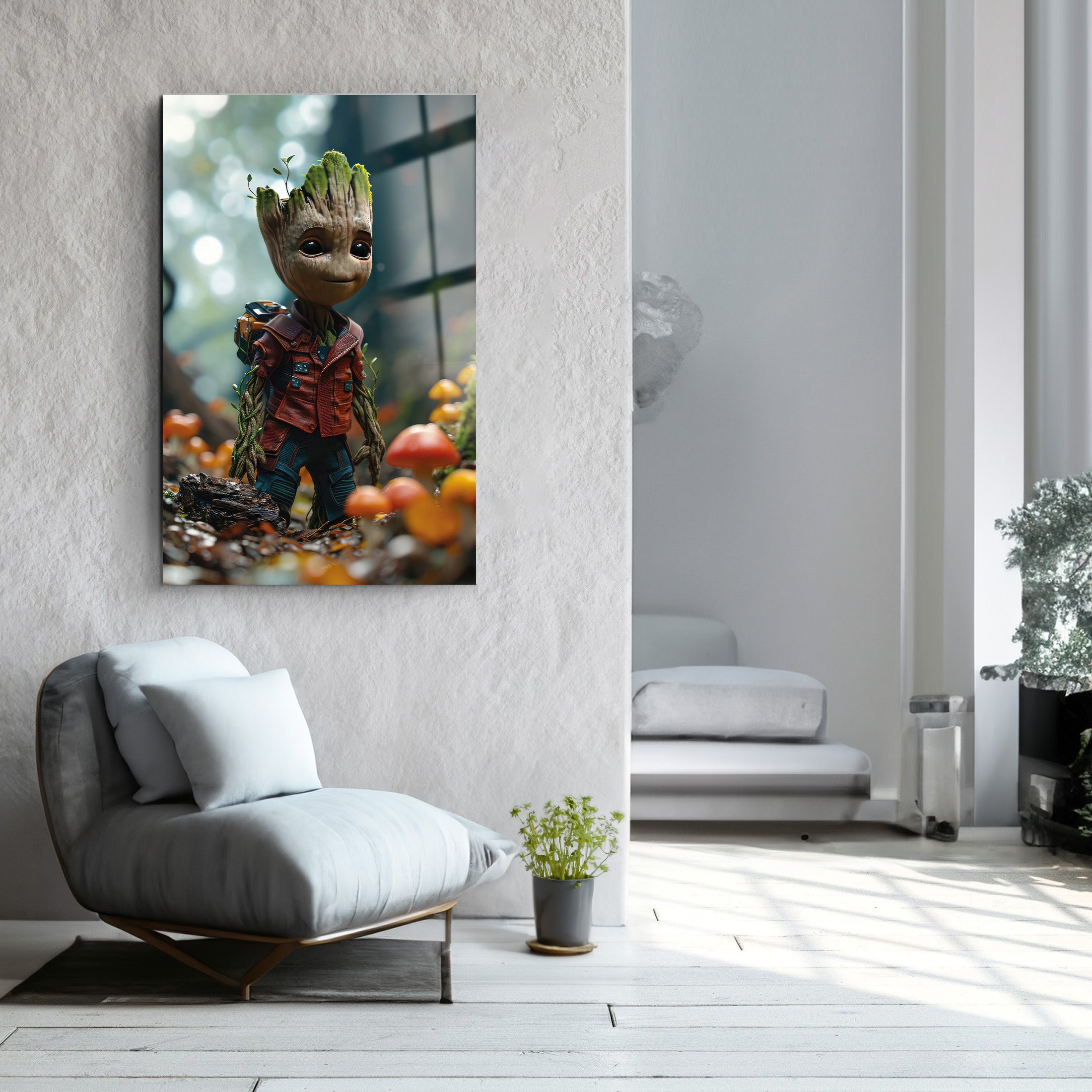 Groot in Forest | Glass Wall Art