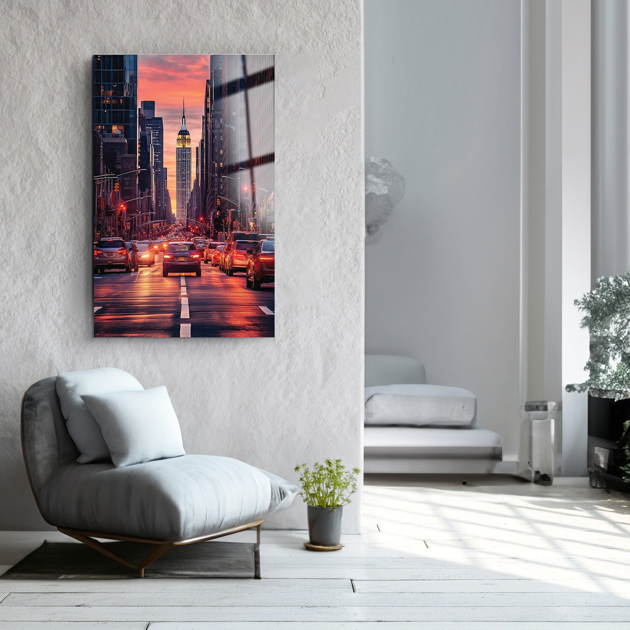 Sunrise City | Glass Wall Art