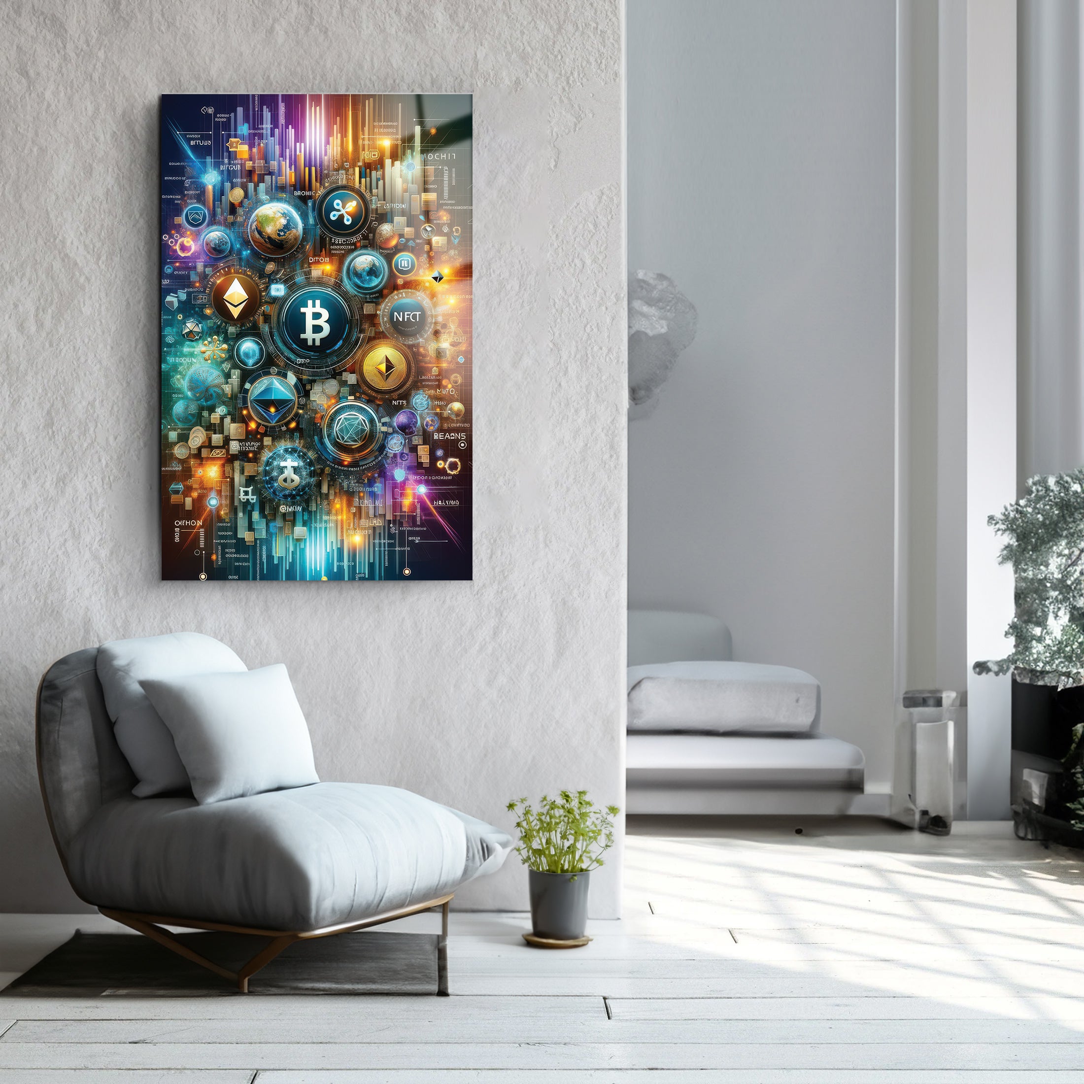 Crypto | Glass Wall Art